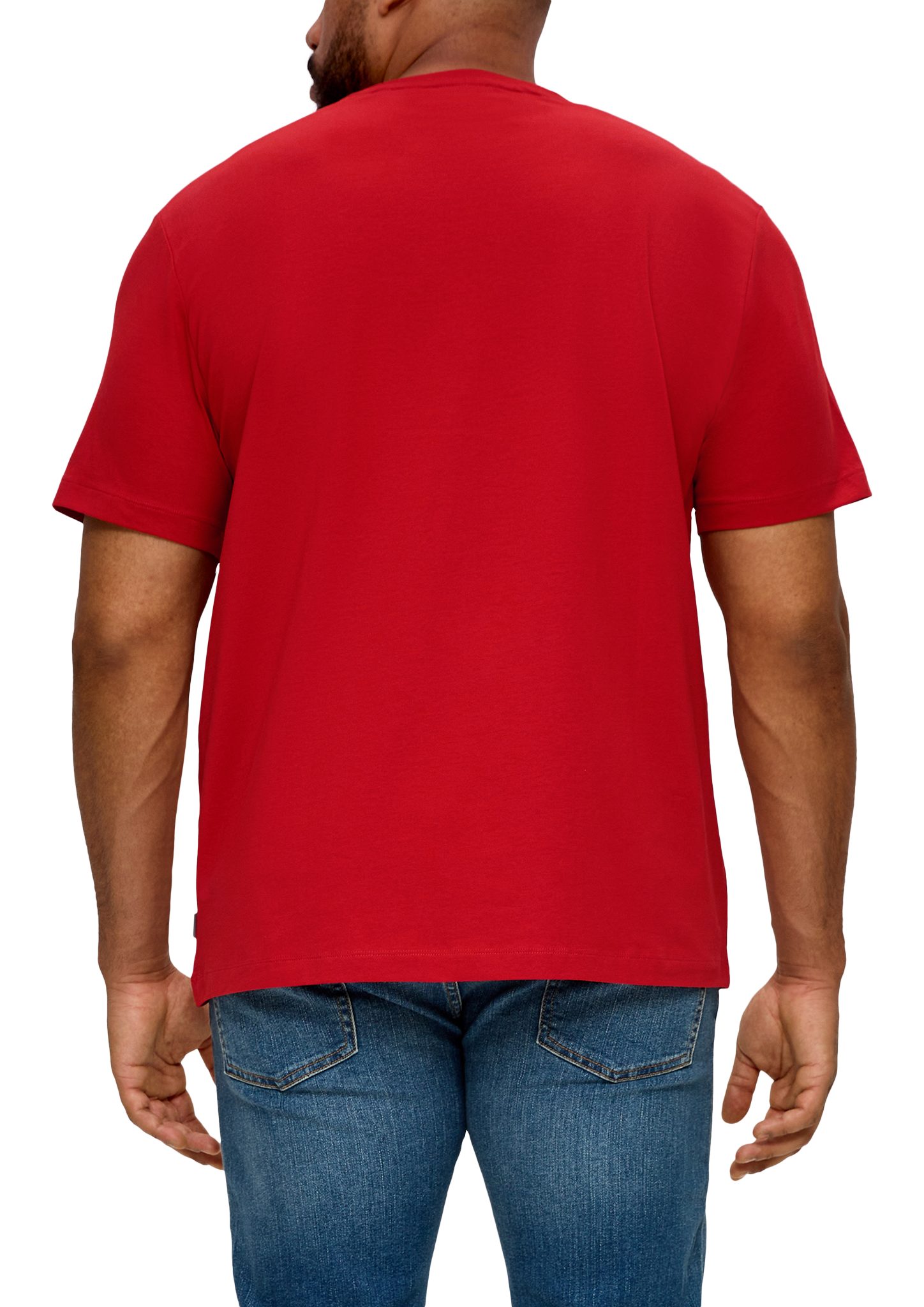 Kurzarmshirt mit Grafikprint s.Oliver T-Shirt preiselbeere