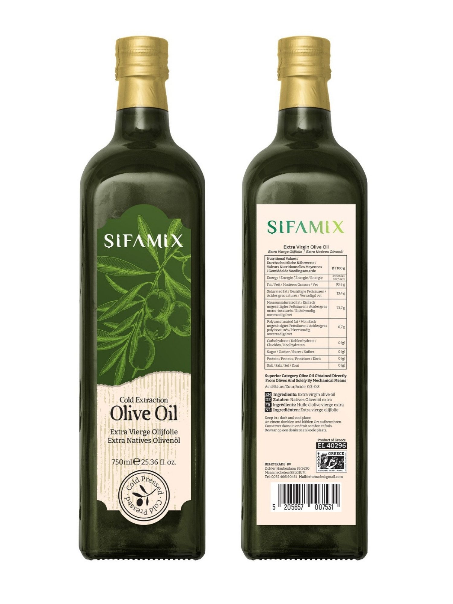 ADELSHOP Speiseöl Natives Olivenöl Extra Kaltgepresst aus Griechenland Premium Qualität, 1 x, 750 ml & 5 Liter, Kaltgepresst.