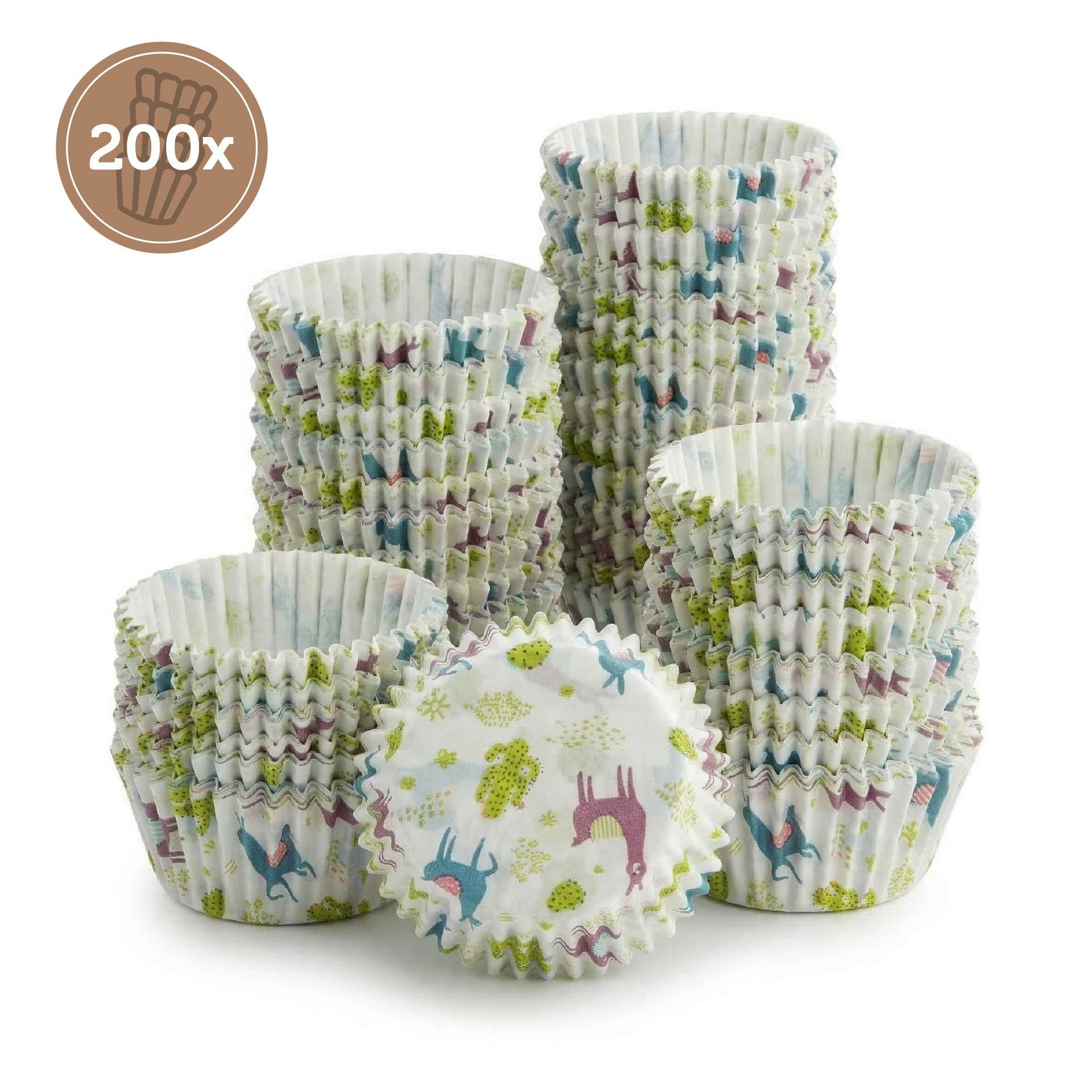 Zenker Muffinform Zenker Happy Baking Muffinförmchen Lama/Kaktus, 50 St., Papier