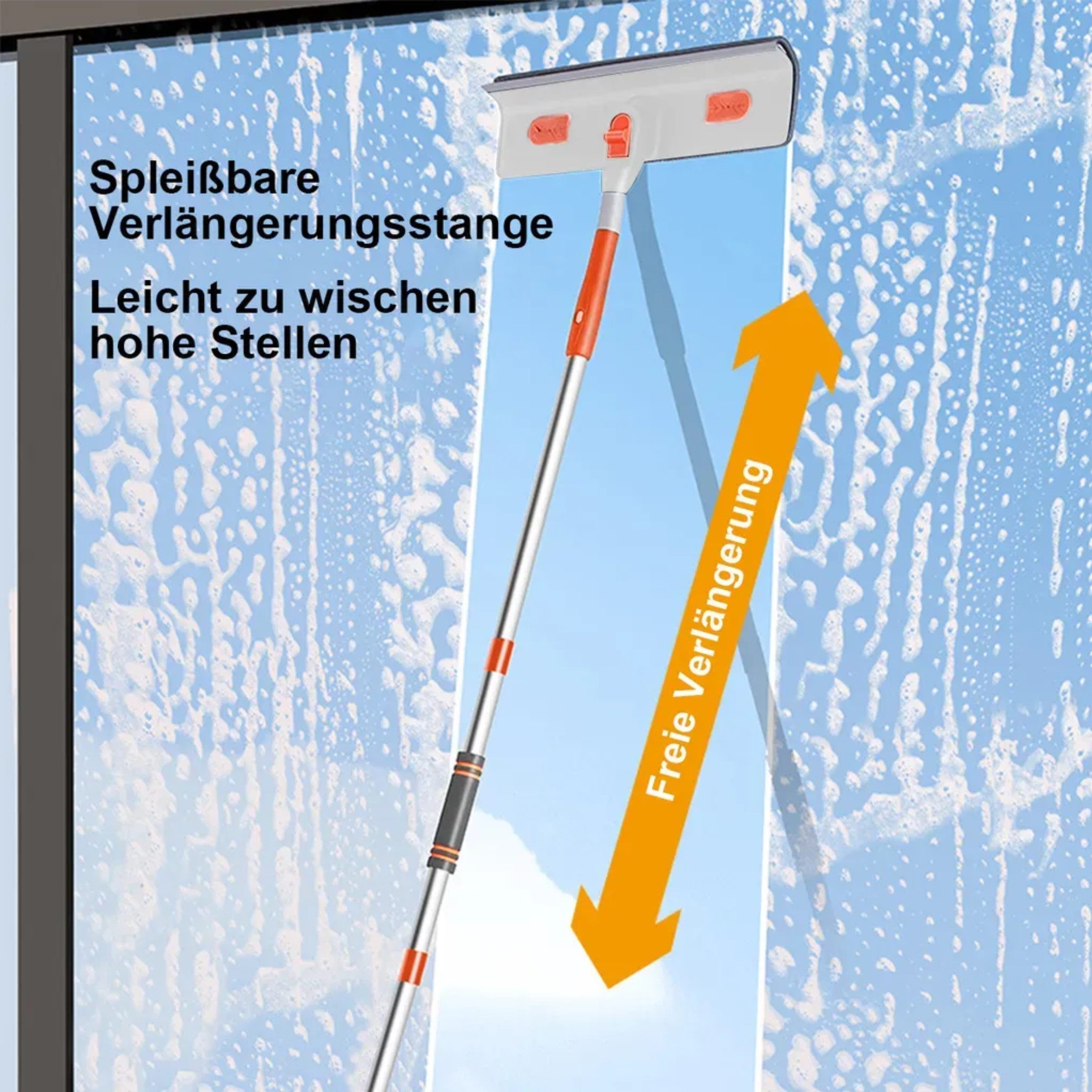 Welikera Reinigungsbürsten-Set Schrubber mit Stiel,Reinigungsbürste mit 4 austauschbare Bürstenköpfe, (Set), mit 180° drehbarem Verlängerungsstange,für Toilette,Küche,Badezimmer