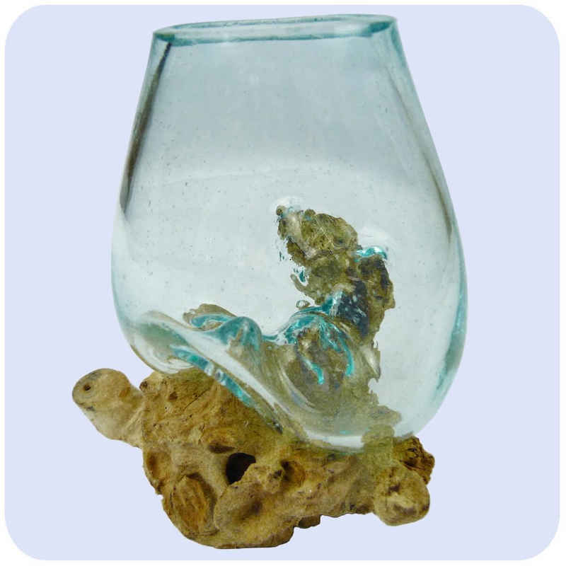 SIMANDRA Dekovase »Wurzelholz« (Vase klein), GH: 17 - 19 cm, Wurzel L: 15 - 17 cm B: 14 - 16 cm, Glas ø 6 - 7 cm