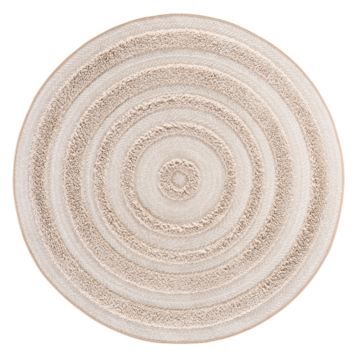 DomDeco Teppich Teppich Tunnel Vision Rund mit Hochflor- und Flachgewebe-Kombination