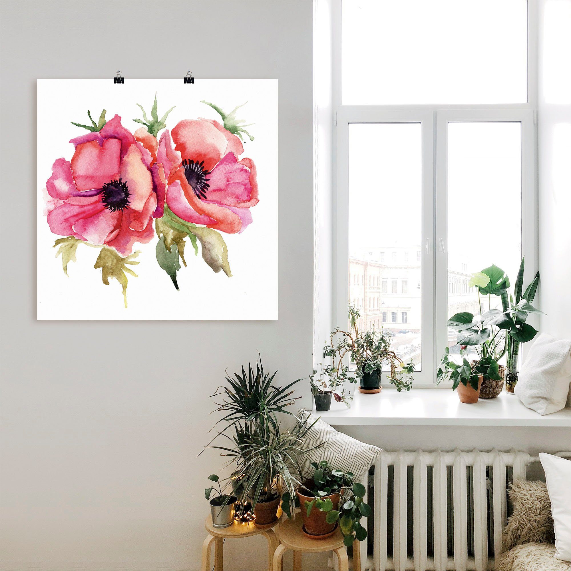 Artland Wandbild Mohnblumen, Blumen (1 St), als Leinwandbild, Poster in verschied. Größen