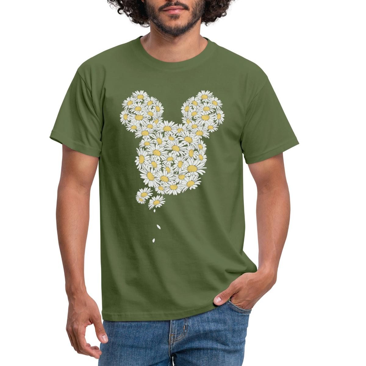 Spreadshirt T-Shirt Mickey & Minnie Mickey Mouse Gänseblümchen Männer T-Shirt (1-tlg)