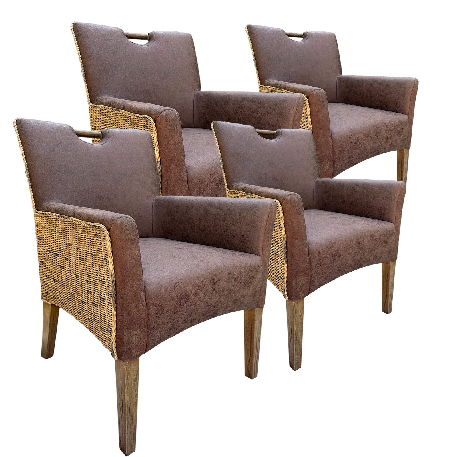 Amagohome Stuhl Esszimmer Stühle Polsterstuhl mit Armlehnen Rattanstuhl Dar günstig online kaufen