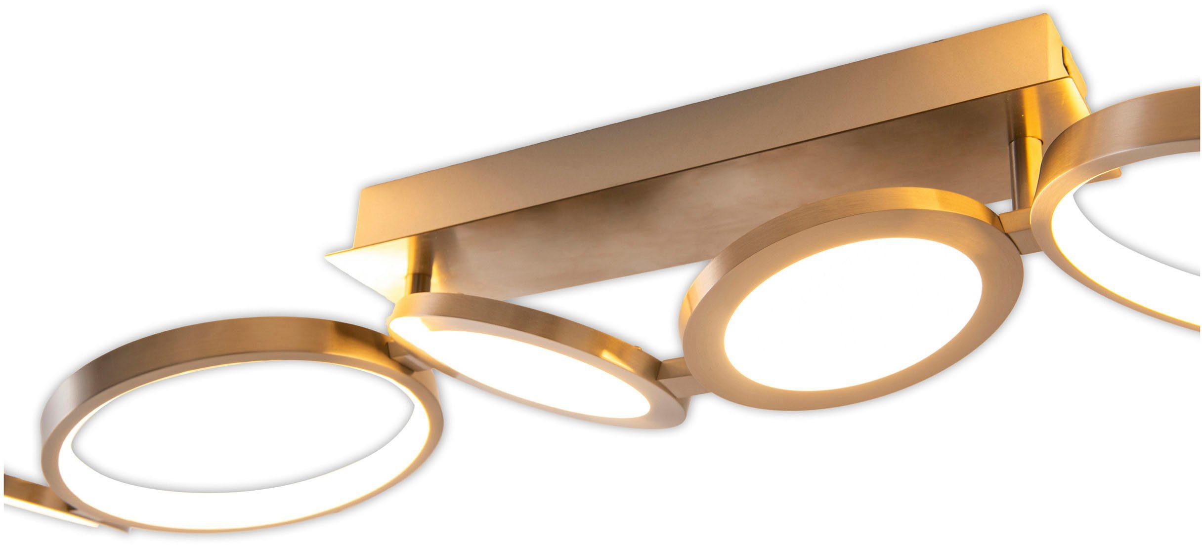 näve LED Deckenleuchte Stelari, Dimmfunktion, LED wechselbar, Warmweiß, 3 Stufen dimmbar per Wandschalter, Diskusoptik, LED warmweiß, l:100cm