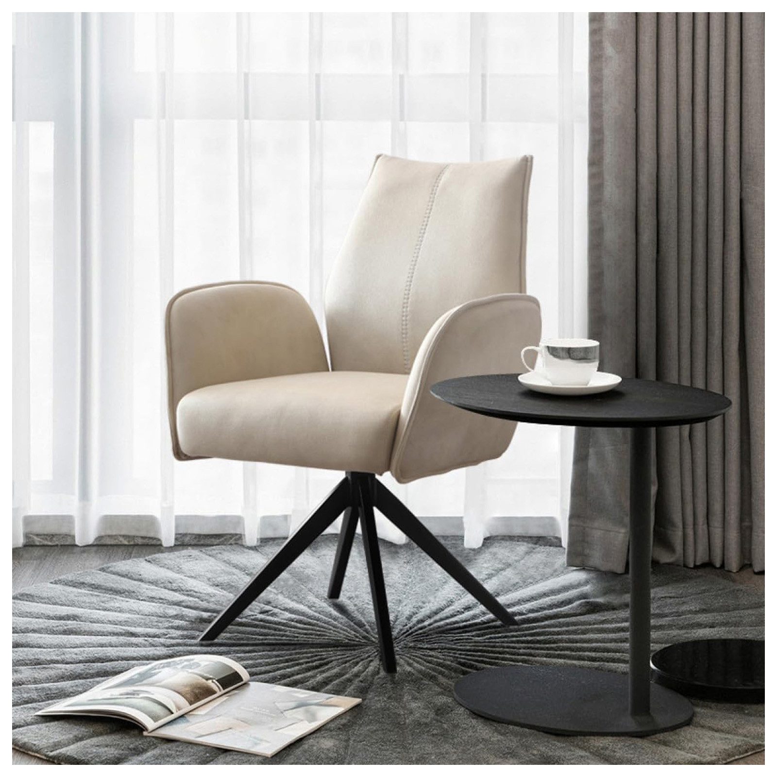 HTI-Living Esszimmerstuhl Stuhl mit Armlehnen und Drehbar Edward (Stück, 1 günstig online kaufen