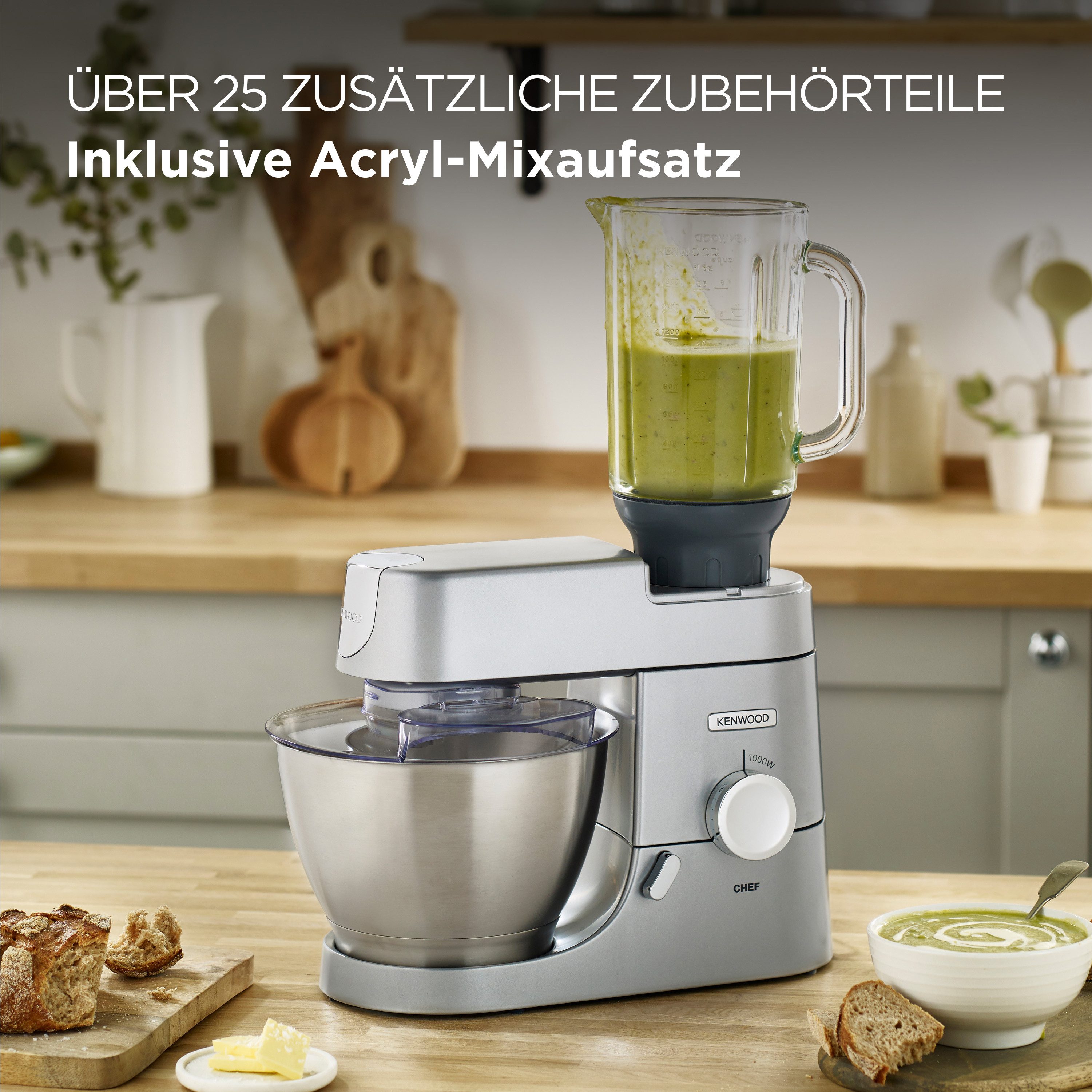KENWOOD Küchenmaschine Chef KVC3110S, 1000 W, 4,6 l Schüssel