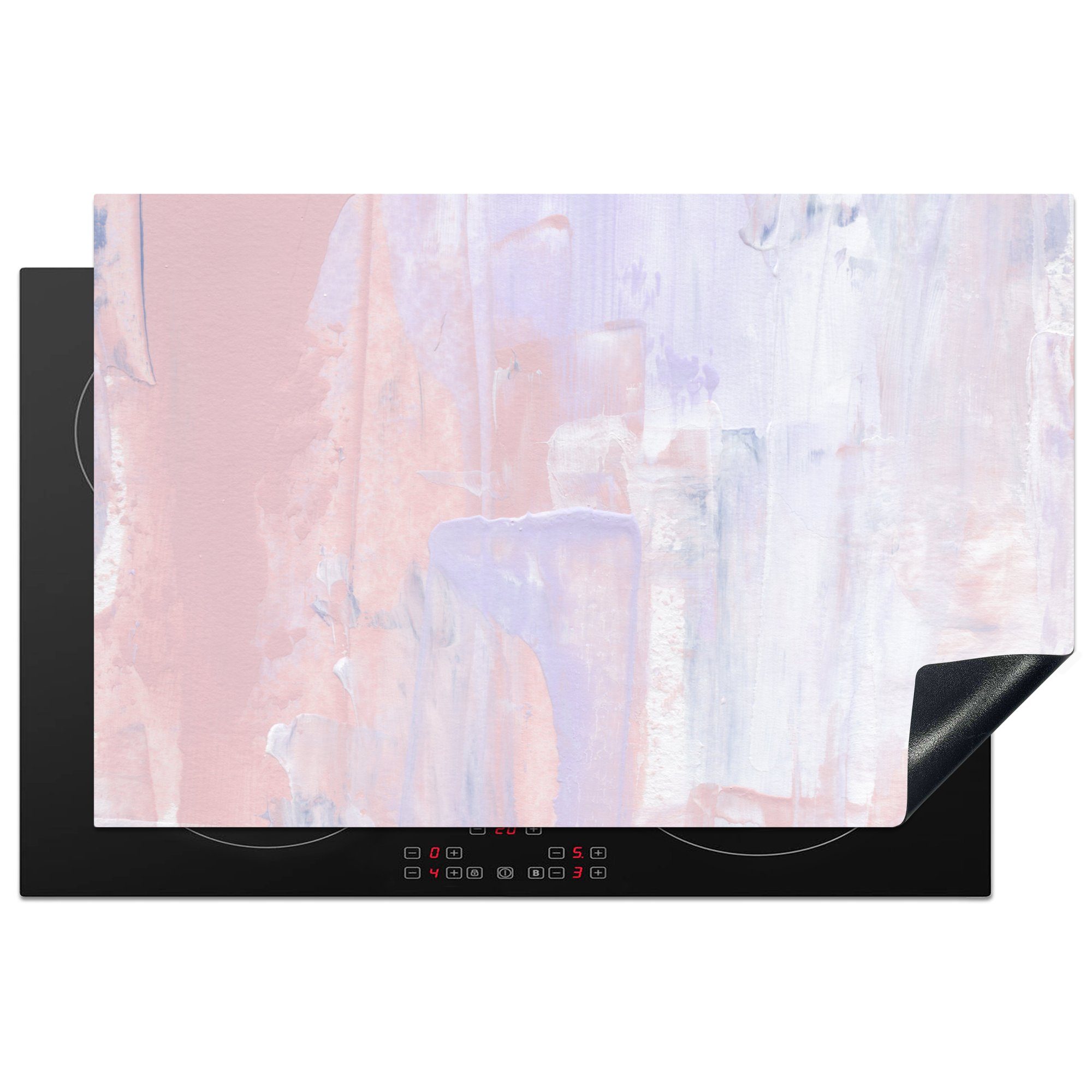 (1 Farbe Pastell die 81x52 - Gestaltung, cm, tlg), Vinyl, MuchoWow Induktionskochfeld für küche, - Schutz Herdblende-/Abdeckplatte Ceranfeldabdeckung