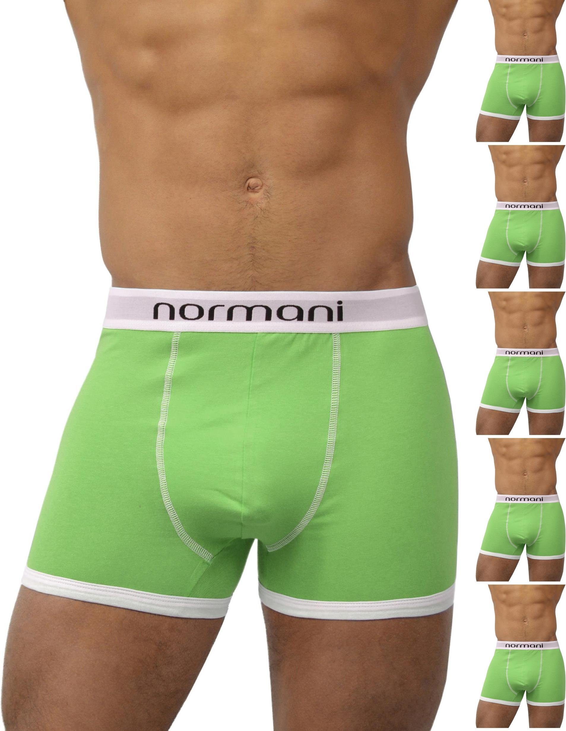 normani Retro Boxer 6 Stück Retro Boxershorts aus Baumwolle Unterhose aus atmungsaktiver Baumwolle Retro Grün