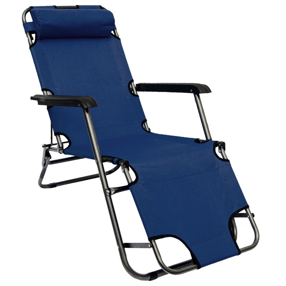 AMANKA Gartenstuhl »Campingstuhl Liegestuhl Freizeitliege Sonnenliege«,  Klappliege Liege 153 cm blau online kaufen | OTTO