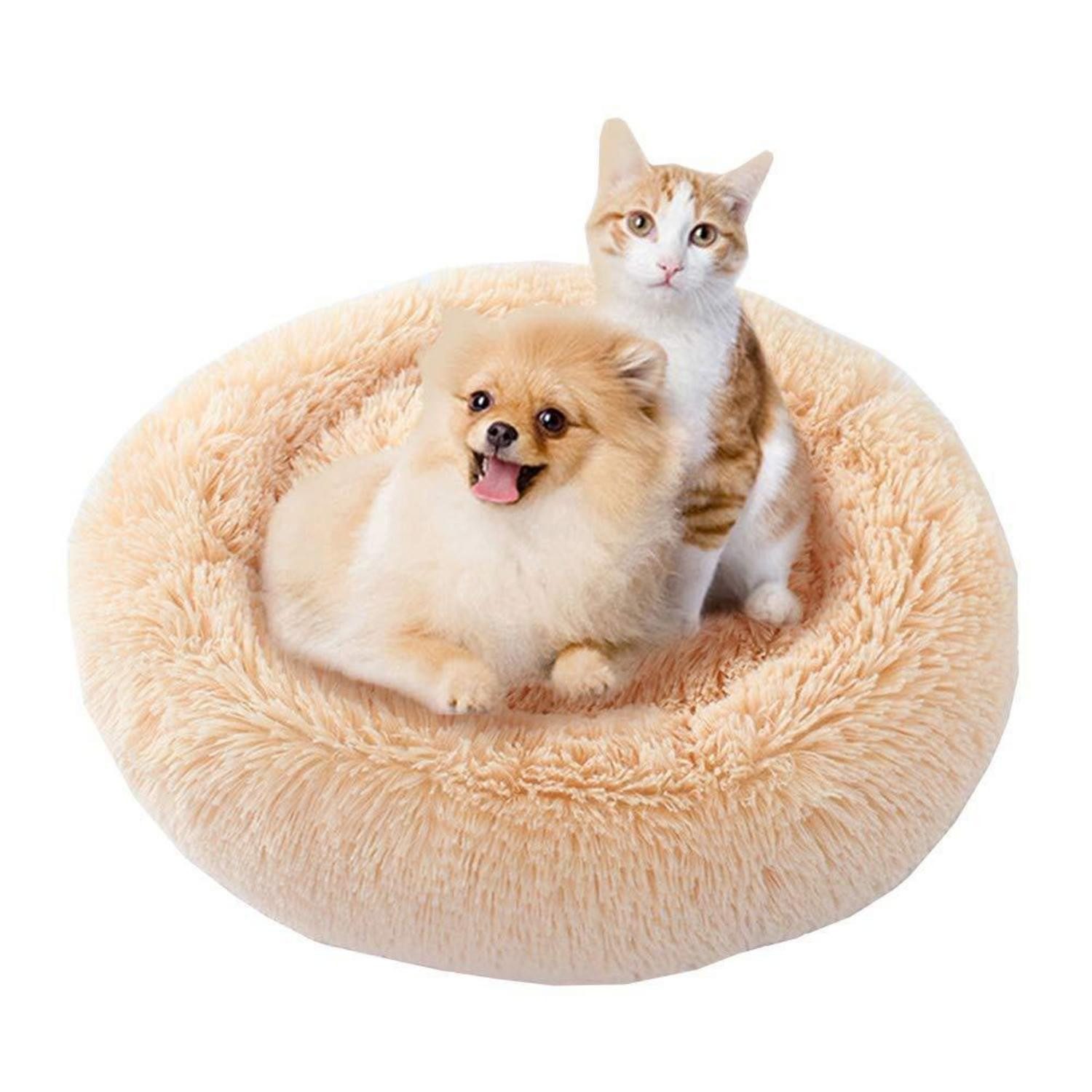 LuxusKollektion Hundebett Hundebett Deluxe Rund XXL Beige