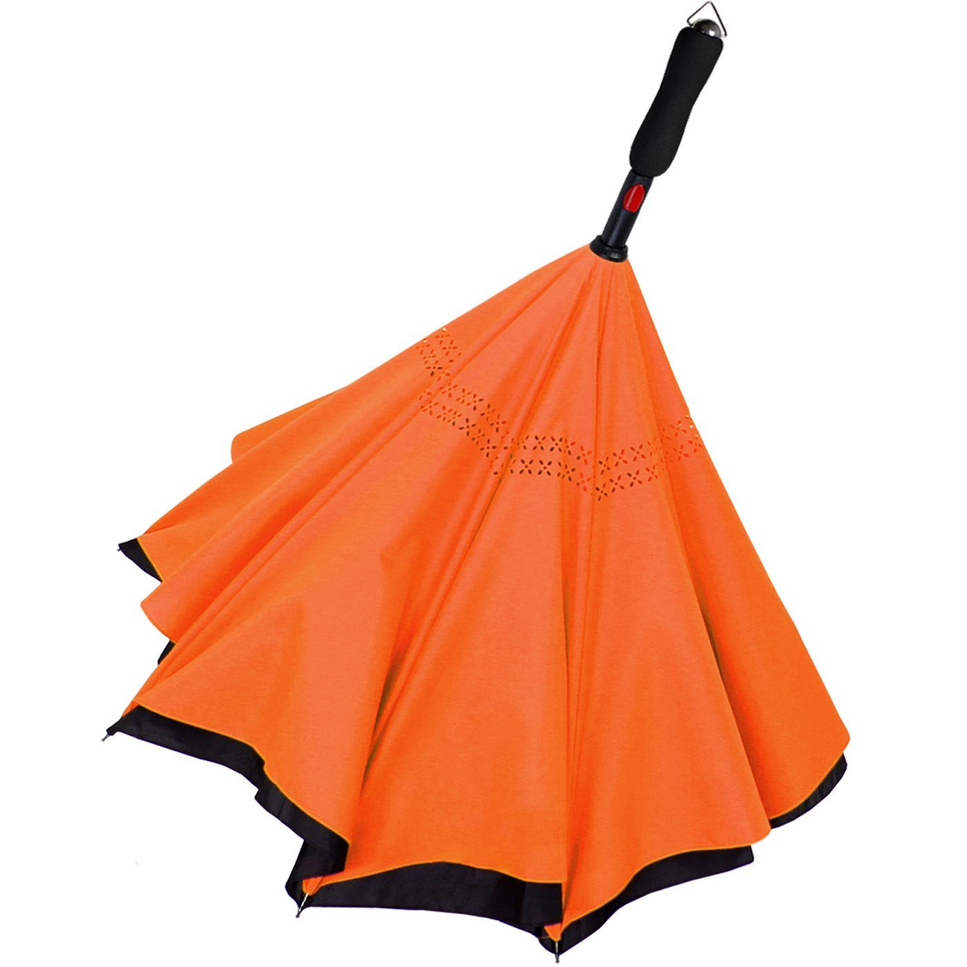 iX-brella Stockregenschirm Reverse-Schirm mit Auf-Automatik und Schirmhülle, öffnet sich verkehrt herum