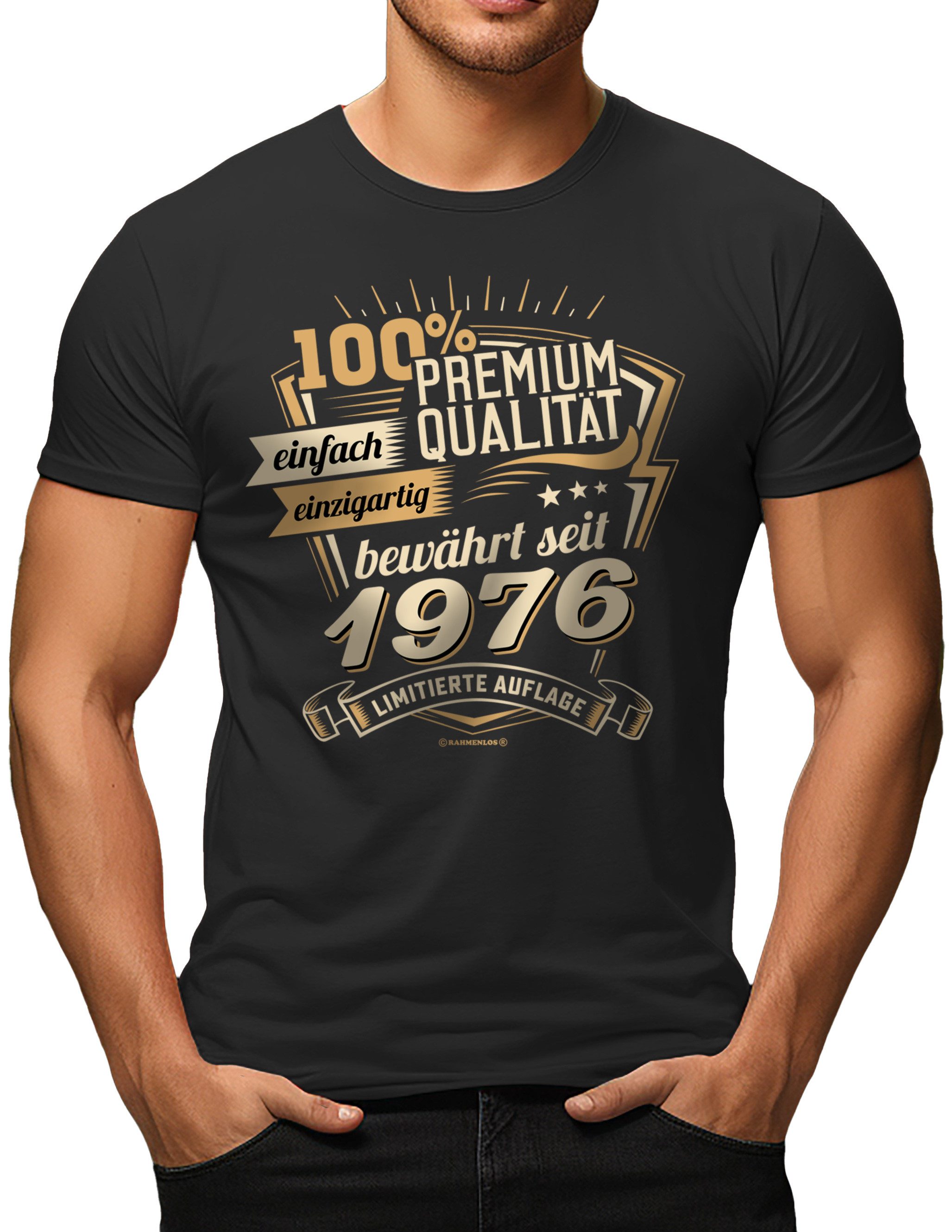 RAHMENLOS® T-Shirt als Geschenk zum 50. Geburtstag - Premium bewährt seit 1976