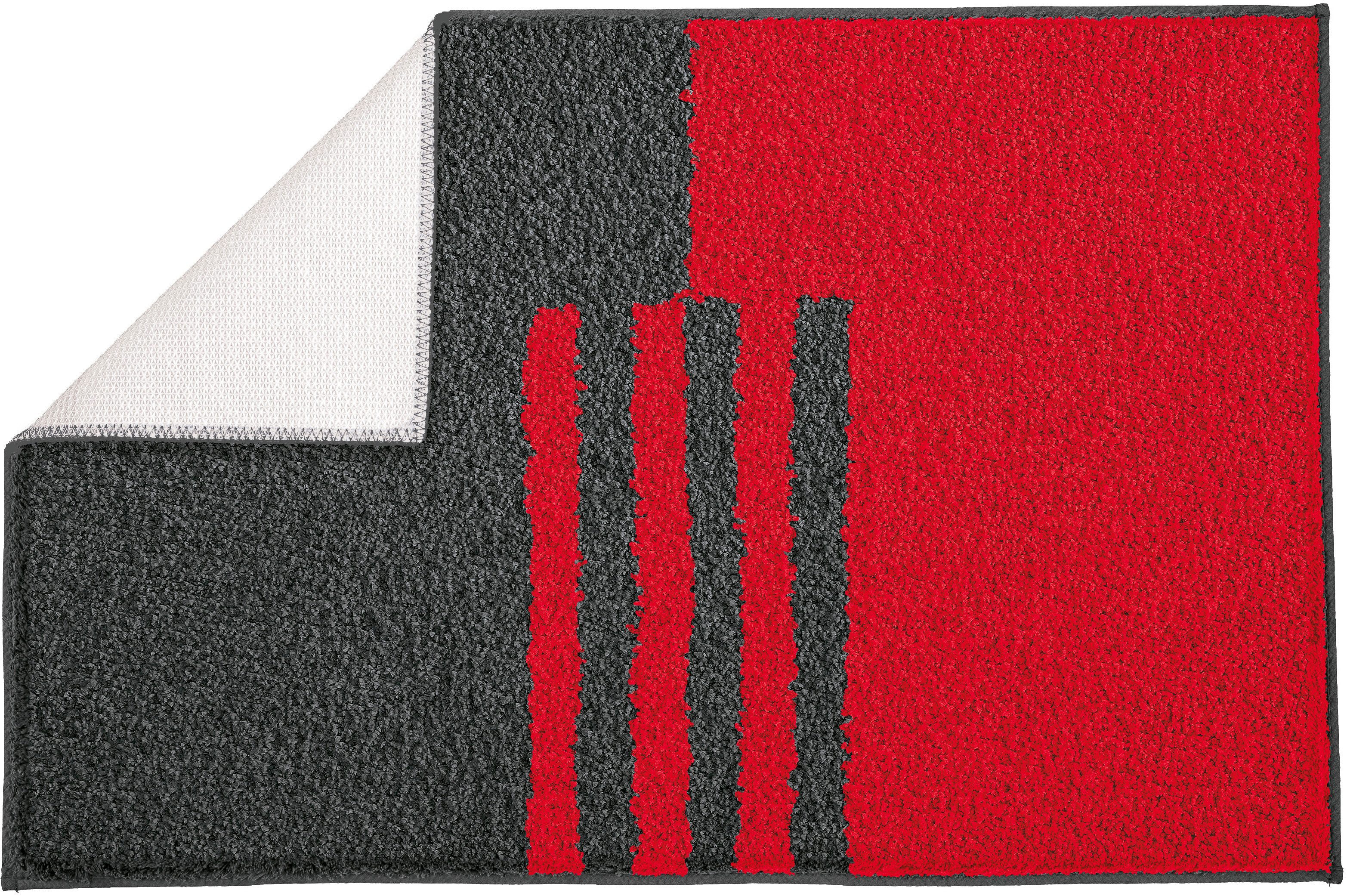 Kleine Wolke Badematte »Dynamic«, Badvorleger, Badezimmer Teppich, Höhe 20 mm, rutschhemmend beschichtet, fußbodenheizungsgeeignet, Polyester, rechteckig, Badteppich, modernes geometrisches Design