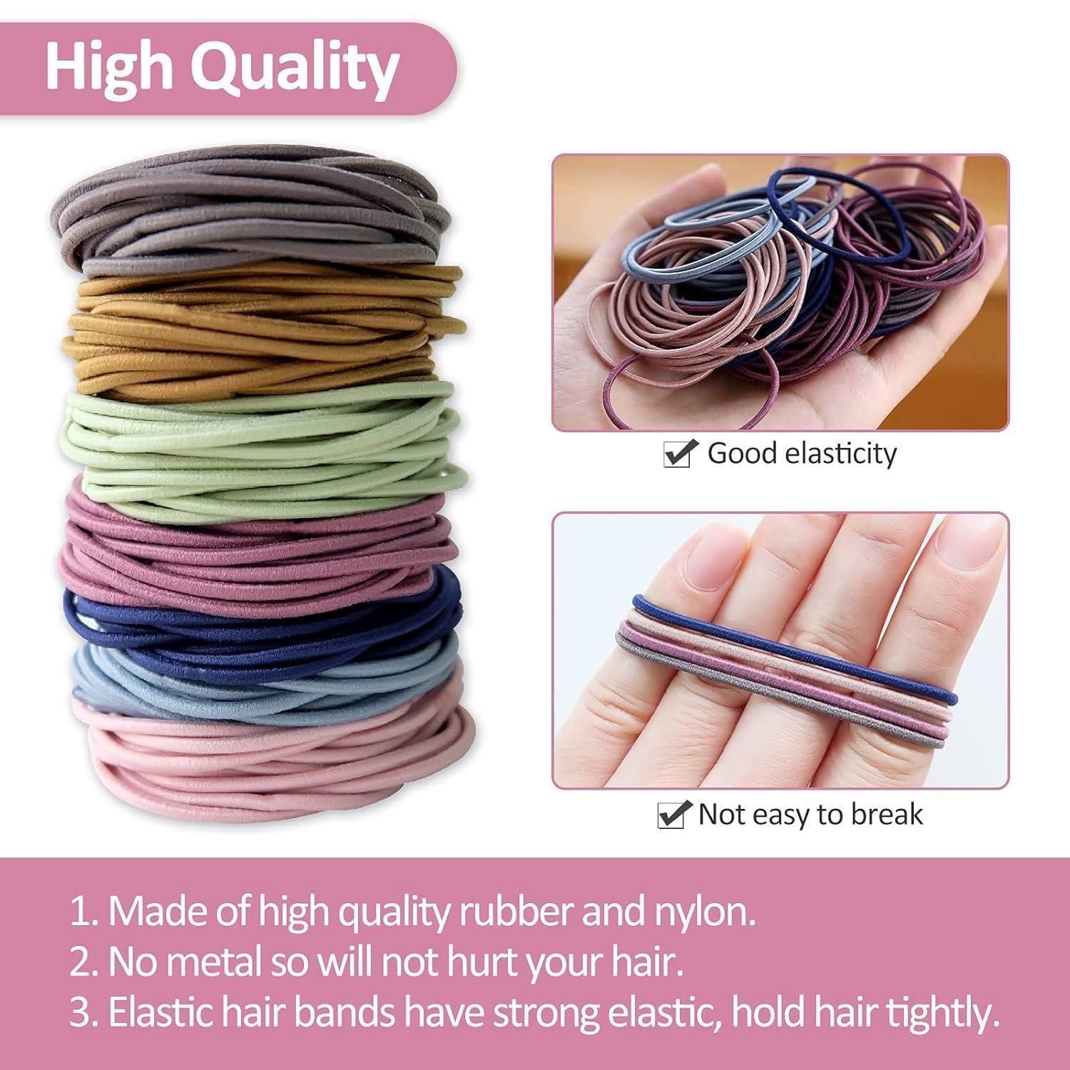 LuxusKollektion Haargummi 200 Stück Mädchen Haargummis 4.5 cm Mehrfarbig Elastische Zopfgummis