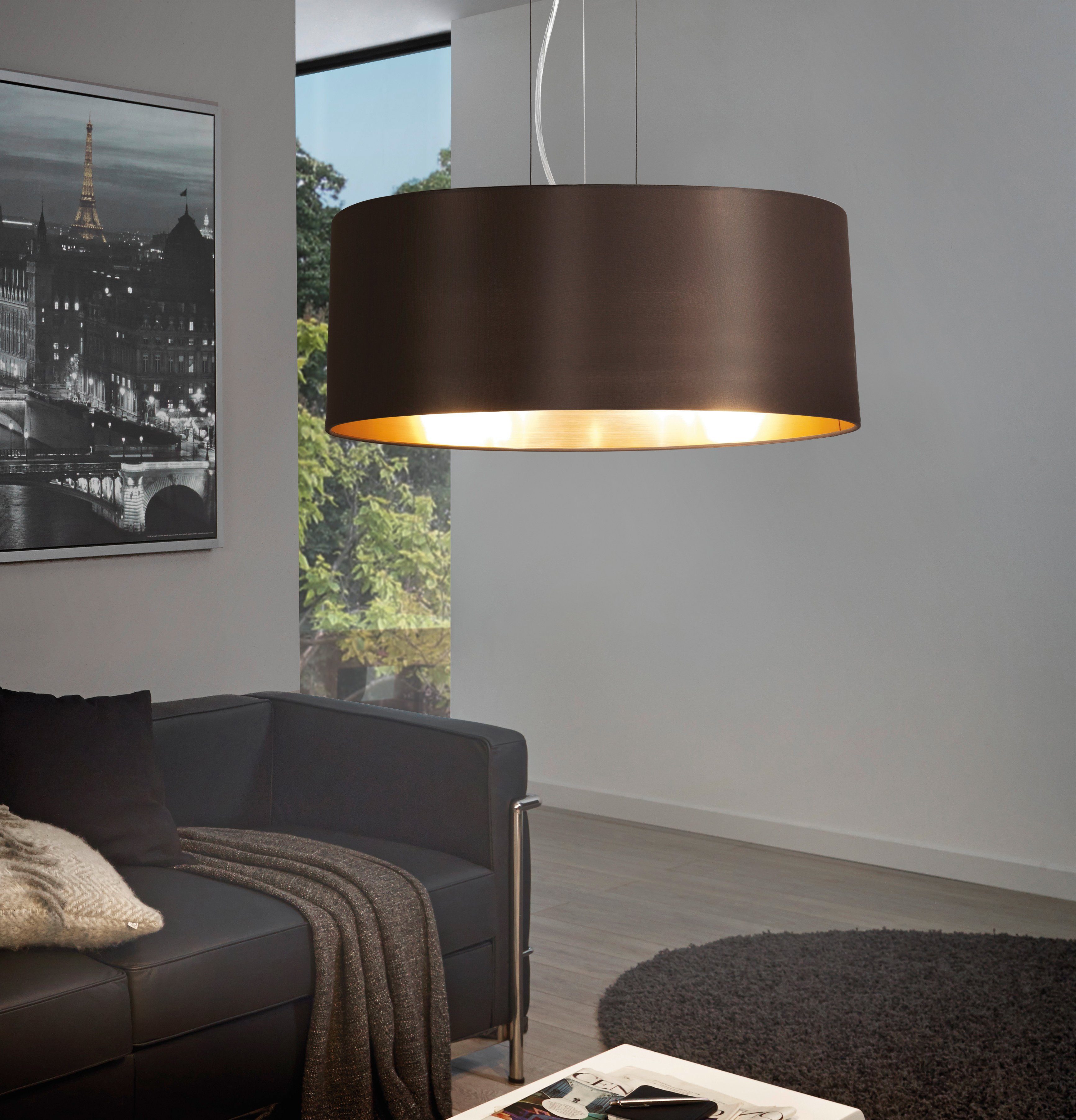 EGLO Hängeleuchte MASERLO, ohne Leuchtmittel, Leuchtmittel wechselbar, Pendelleuchte, Pendellampe, Wohnzimmer, Esszimmer, gemütlich, 110x53cm