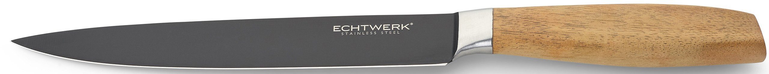 ECHTWERK Fleischmesser Classic, aus hochwertigem Stahl, Akazienholzgriff, Black-Edition, 20 cm