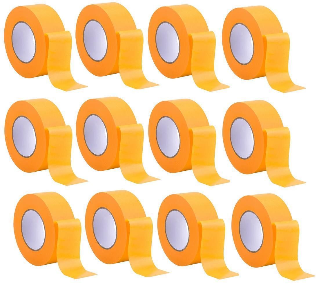 BAYLI Kreppband 45 x Rollen - Profi Goldband Klebeband 50 m Rolle x 60 mm - Malerband