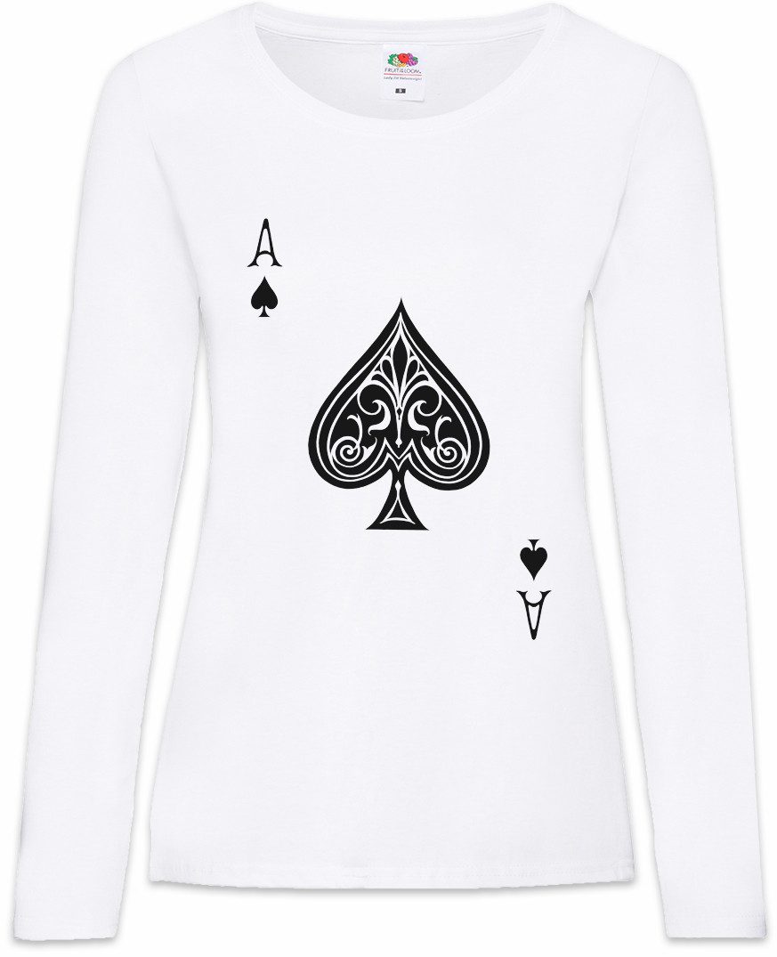 Urban Backwoods Langarmshirt Ace Of Spades II Damen Langarmshirt Spade Ace Poker Card Casino Karte (1-tlg) Karte Royal Flush Spielkarte