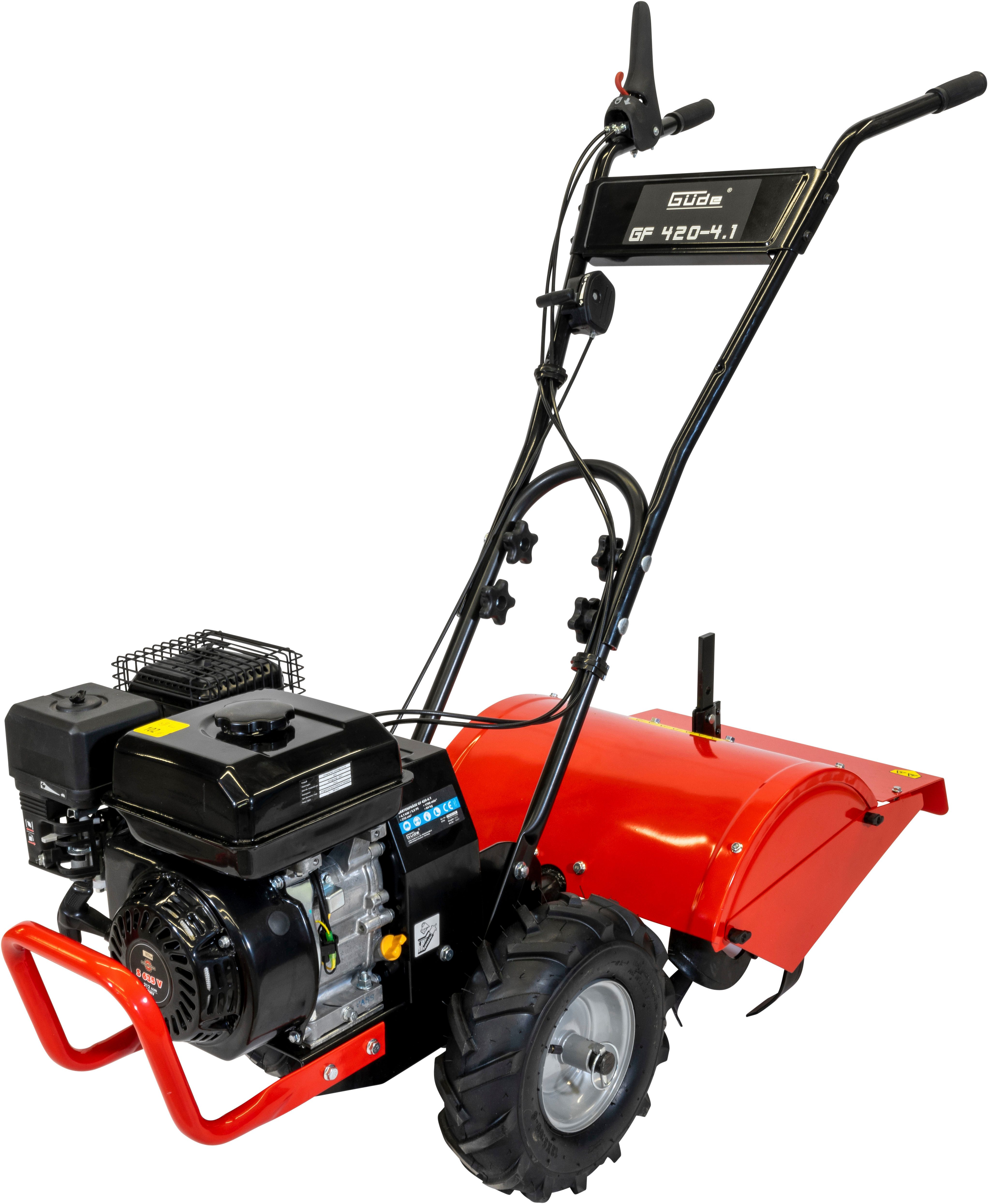 Güde Benzinmotorhacke Gartenfräse GF 420-4.1, 48 cm Arbeitsbreite, zum Einarbeiten von Mulch, Torf, Sand, Dünger oder Kompost