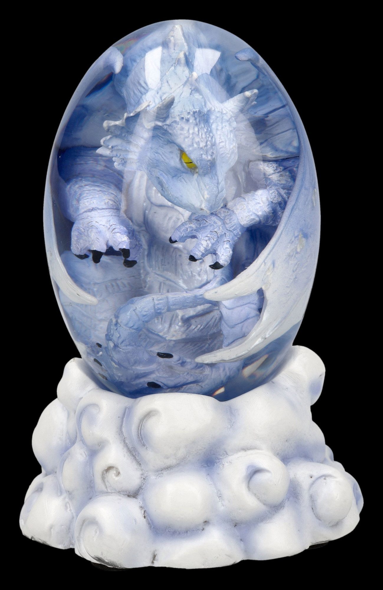Figuren Shop GmbH Fantasy-Figur Fantasy Drachenei – Blaue Luftdrache Figur Skulptur Dekofigur 10 cm