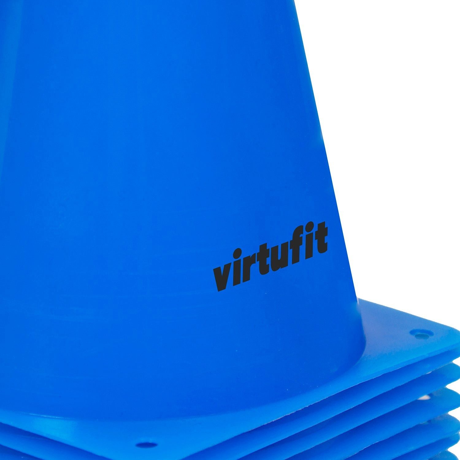 VirtuFit Markierungshütchen VirtuFit Markierungskegel Set 12 Stück 23 cm aus PE Kunststoff Blau
