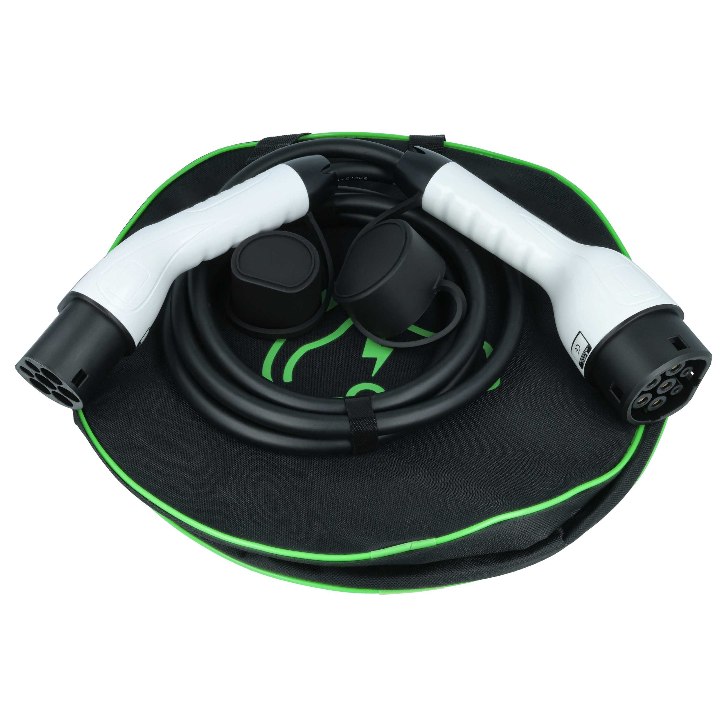 vhbw Typ 2 Ladekabel 11 kW 3-phasig für Elektroauto / Plug-in-Hybrid Autoladekabel, (300.0 cm), Gummischutzkappe