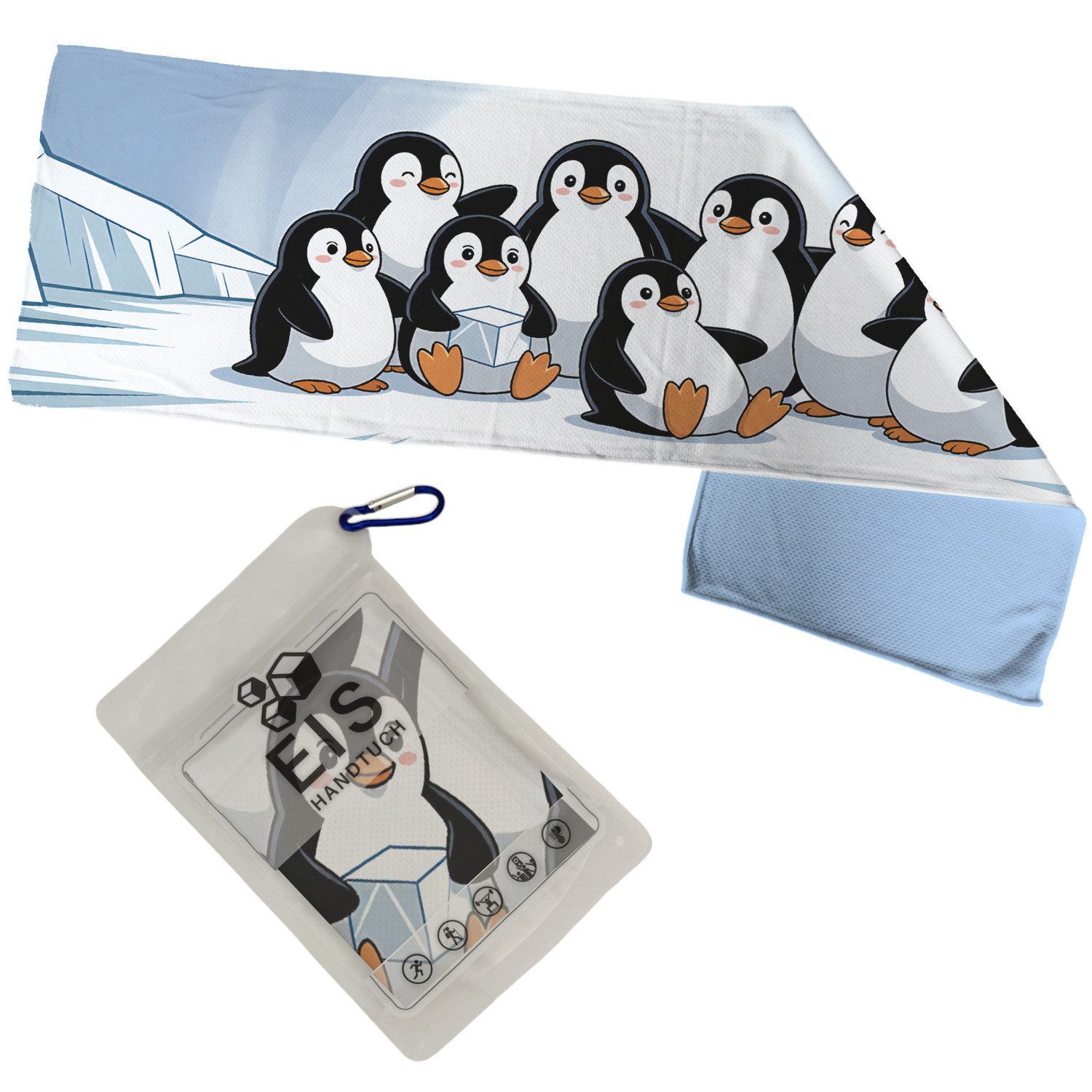 Sporthandtuch Pinguin Freunde Eishandtuch