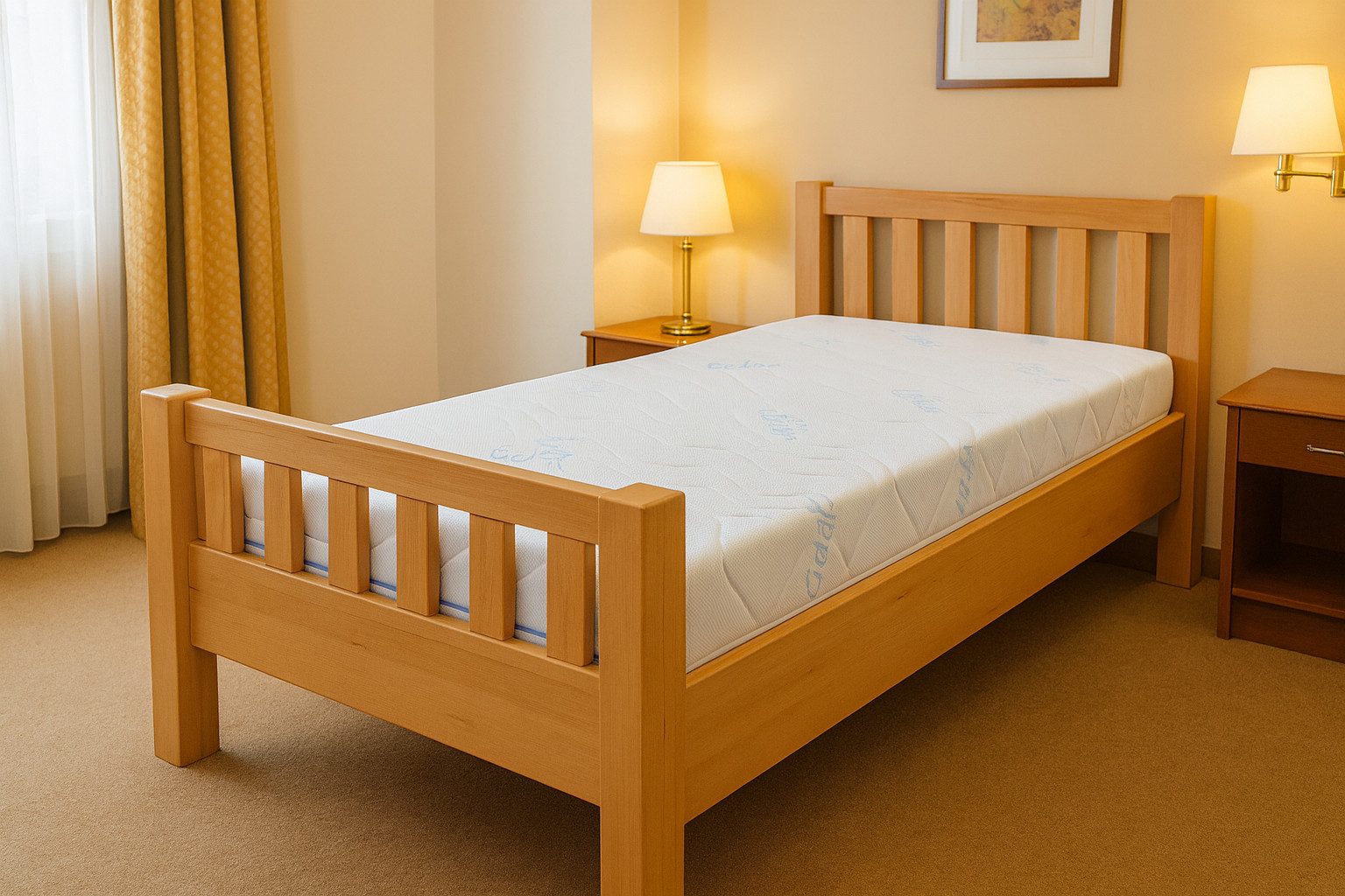 bv-vertrieb Massivholzbett Komfortbett Kernbuche 44cm Bettseitenhöhe Seniorenbett 100x200 #3320