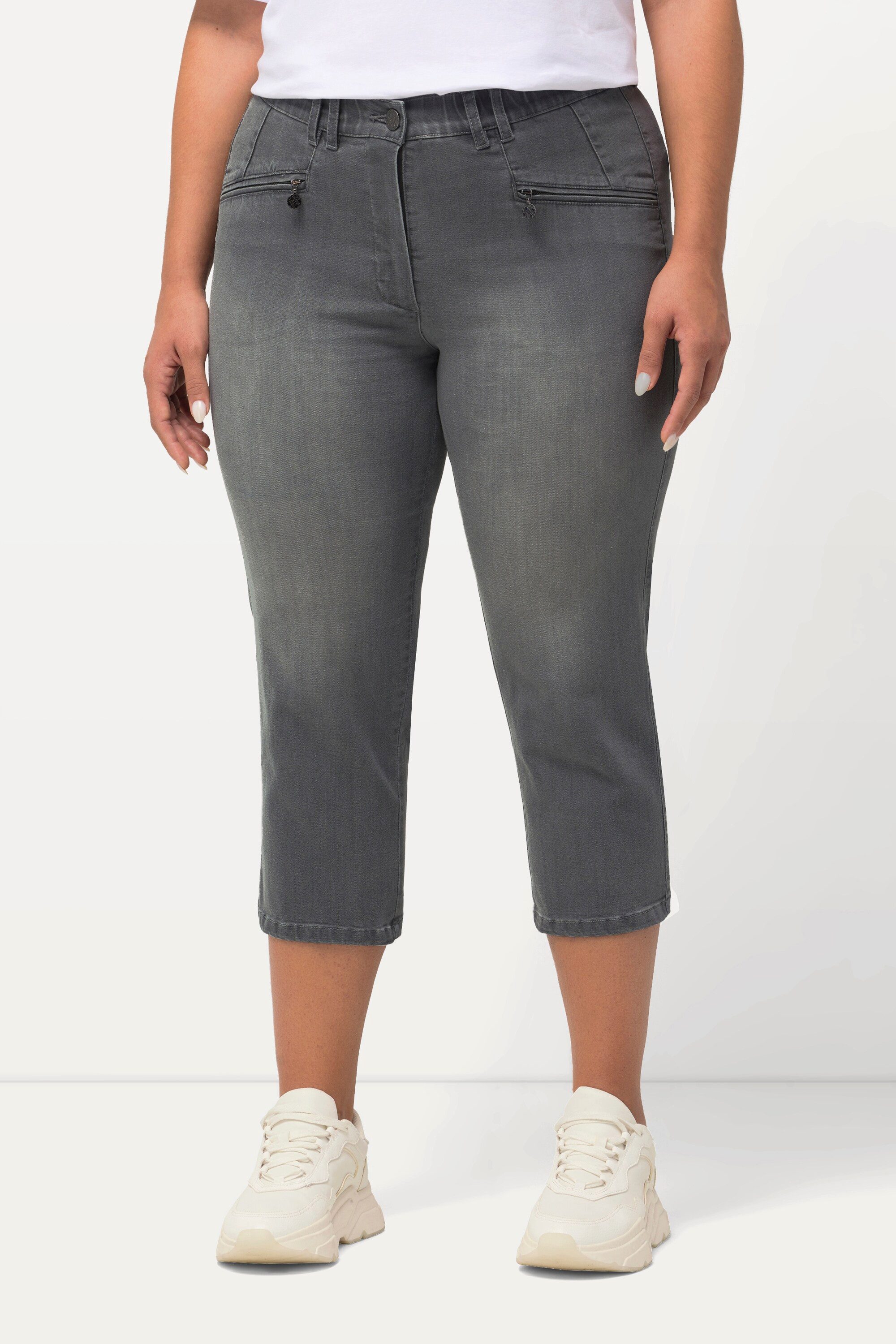 Ulla Popken 7/8-Hose 7/8-Jeans Mony Elastikbund Reißverschlusstaschen
