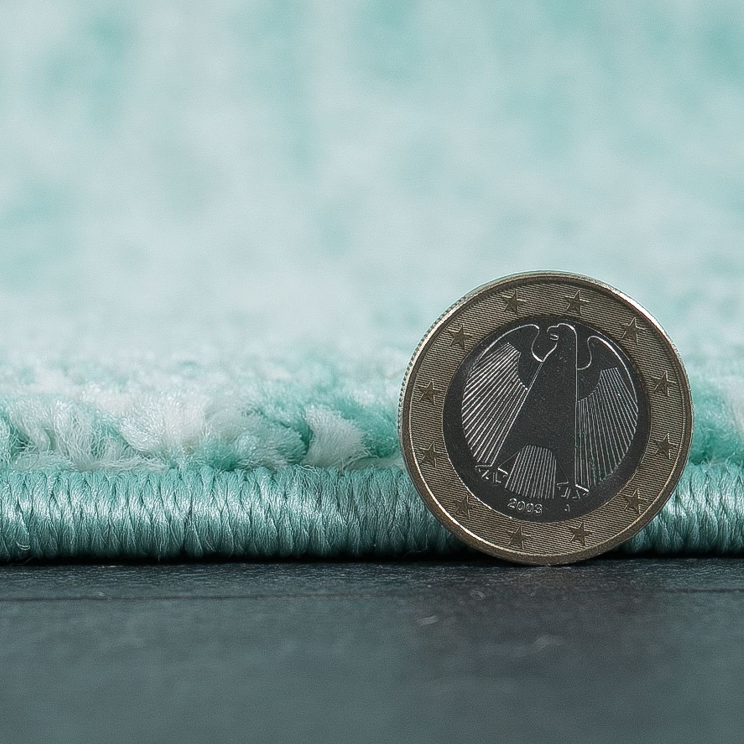 Vimoda Teppich Einfarbig Meliert Grün Kurzflor Farbecht Pflegeleicht, Rechteckig, Höhe: 10 mm, Läufer klassisch, Wohnzimmer, Schlafzimmer & Küche