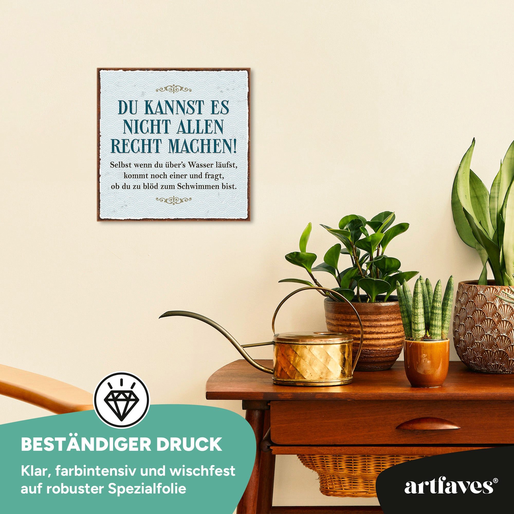 ARTFAVES Holzbild Schild mit Spruch - Du kannst es nicht allen recht machen - witzige Sp