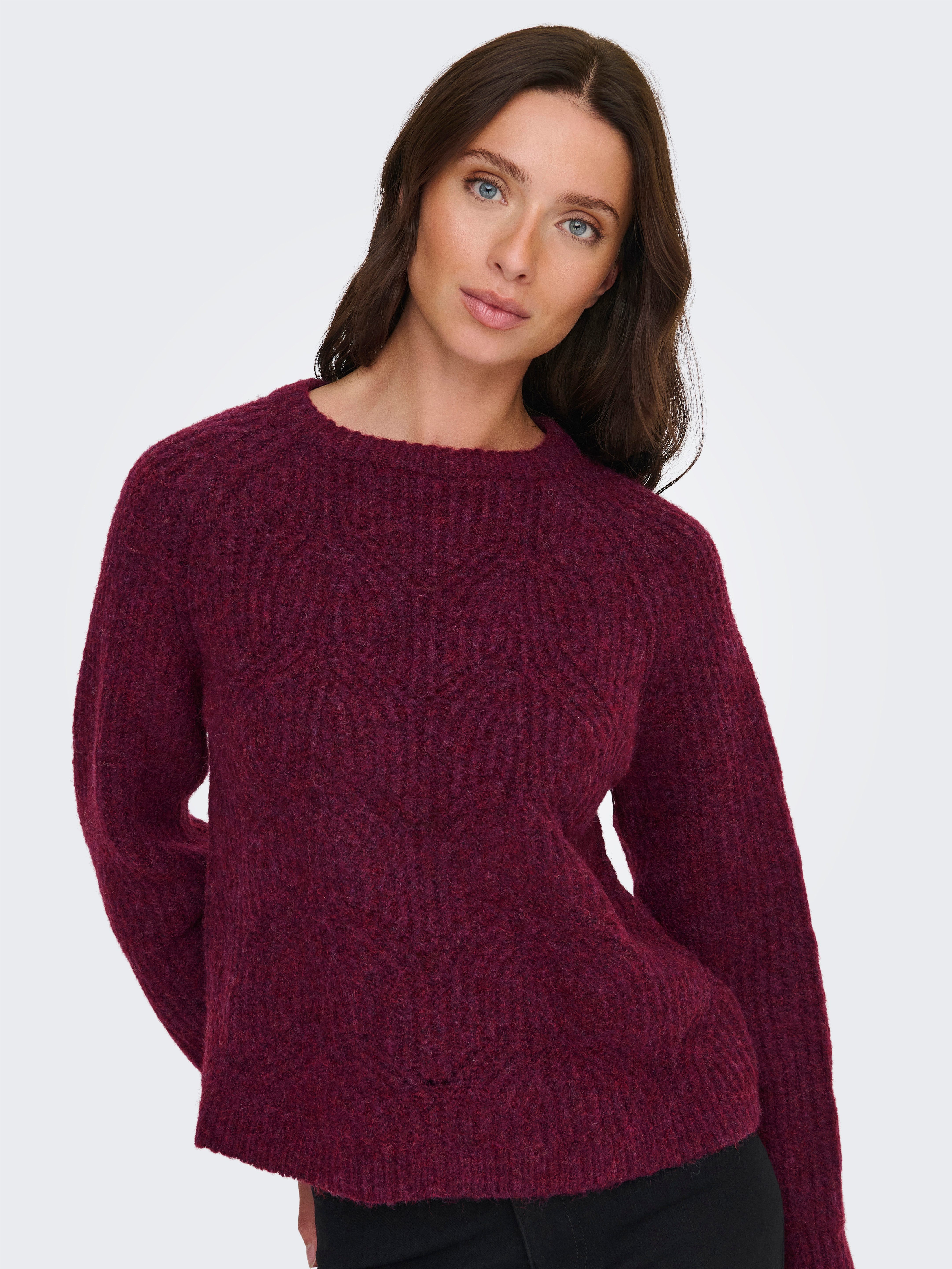 ONLY Strickpullover ONLGILA LIFE LS STRUCTURE O-NECK BF KNT