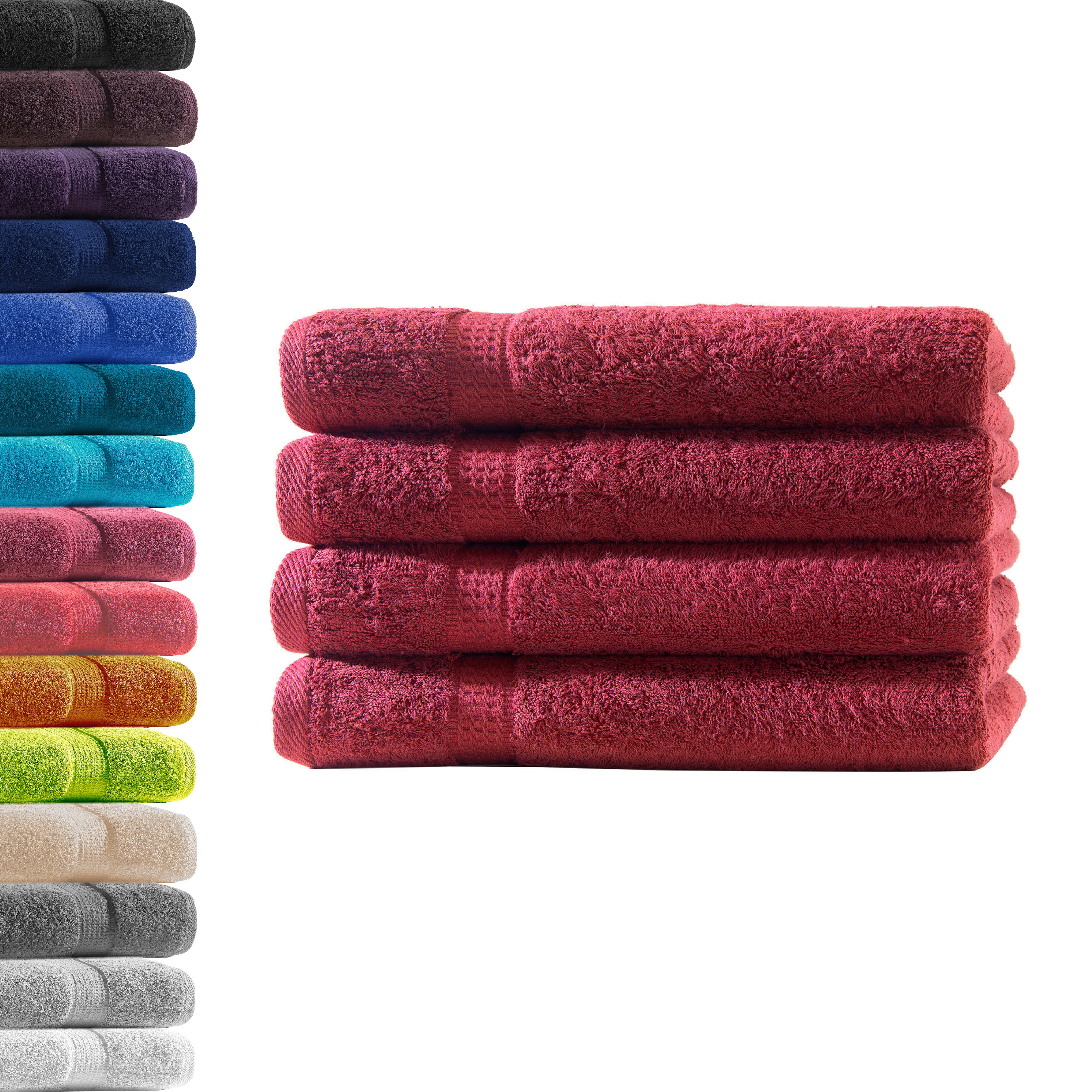 Hometex Premium Textiles Handtuch in Premium Qualität 500 g/m², Feinster Frottier-Stoff 100% Baumwolle, 4x Handtuch, weich, saugfähig, extra schwer & flauschig