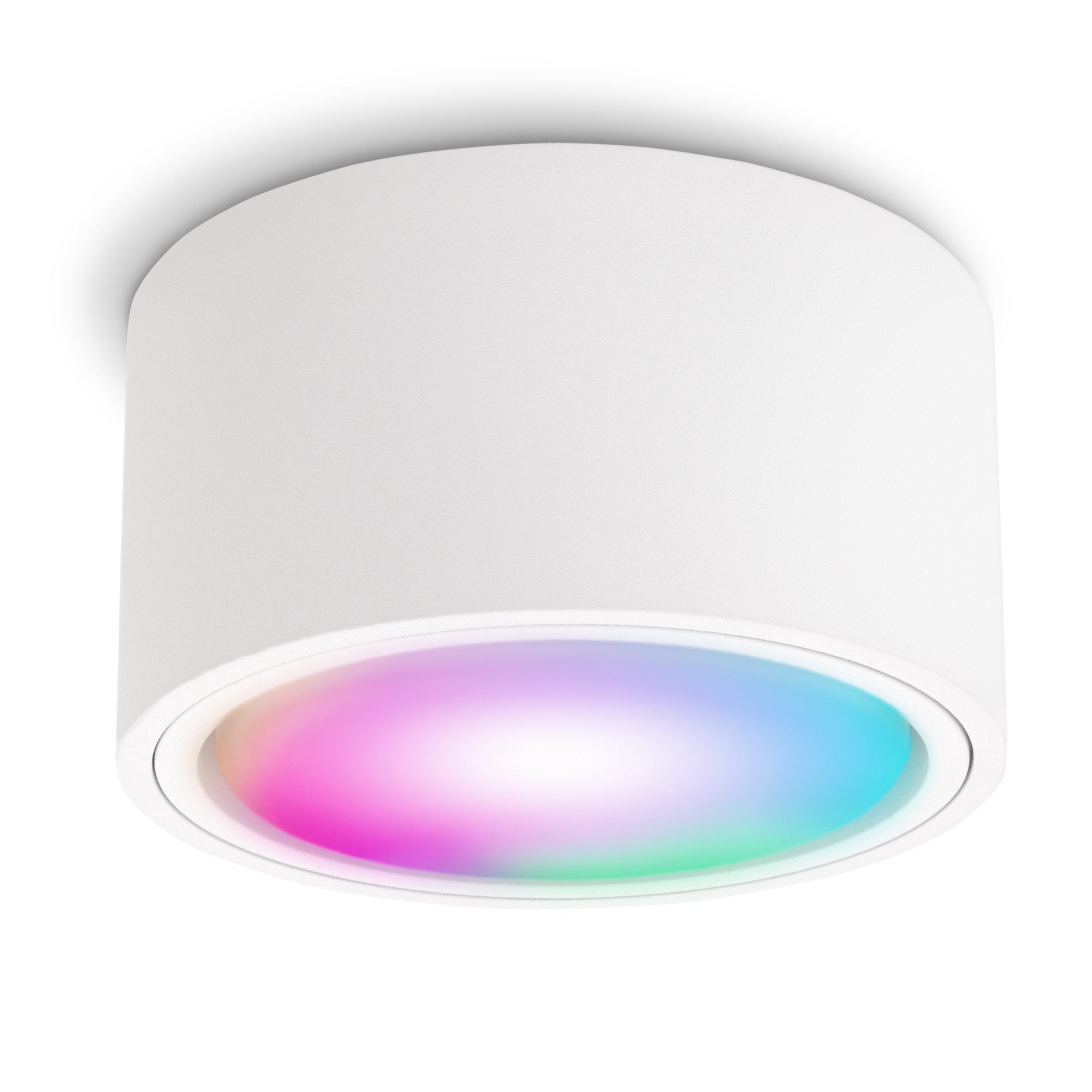 SSC-LUXon LED Aufbaustrahler CELI-X flacher Aufbaustrahler in weiss rund mit Smart WLAN RGB LED GX, RGB & Weißtöne