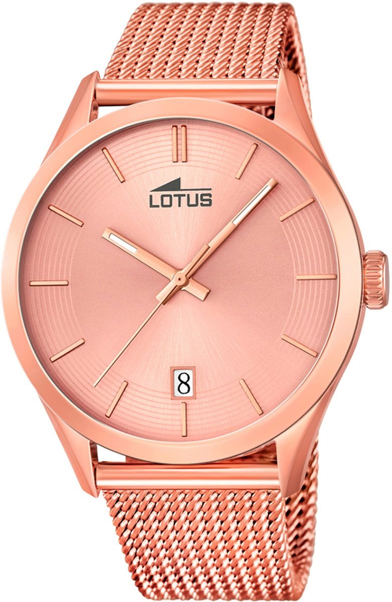Lotus Quarzuhr Lotus Unisex Uhr Elegant L18110/1 Stahl, (Analoguhr), Damen, Herren Armbanduhr rund, groß (ca43,2mm) Edelstahlarmband bronze