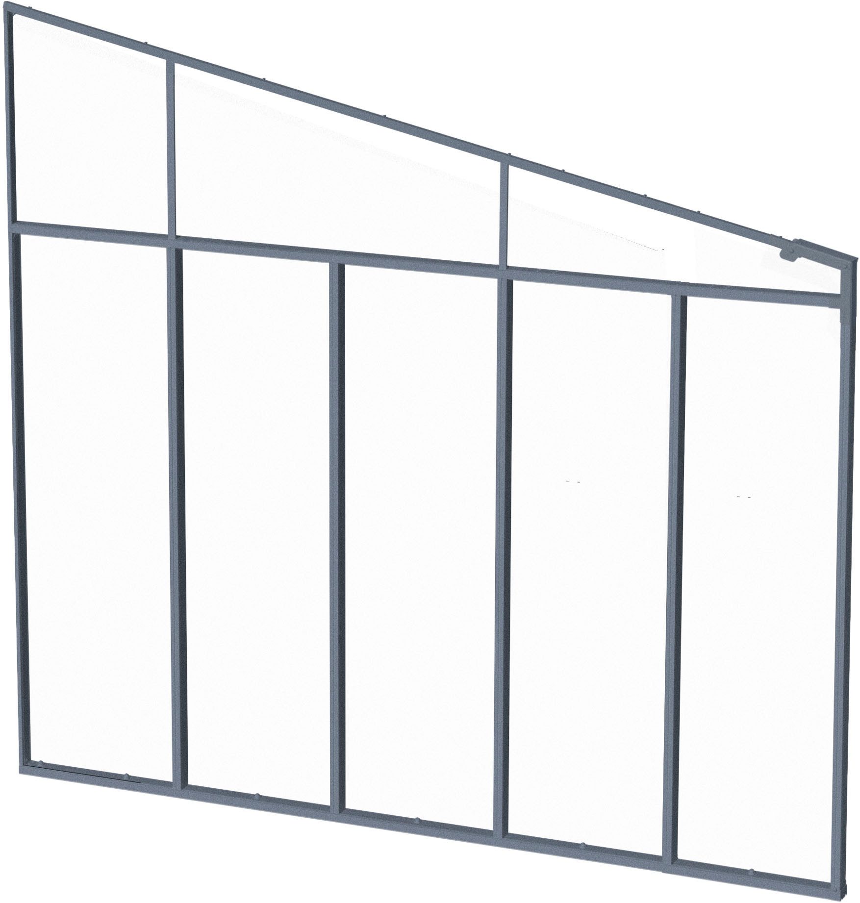 Palram - Canopia Terrassendach-Seitenwand, Alu Anthrazit Paneel Klar, BxH: 257x260/305 cm