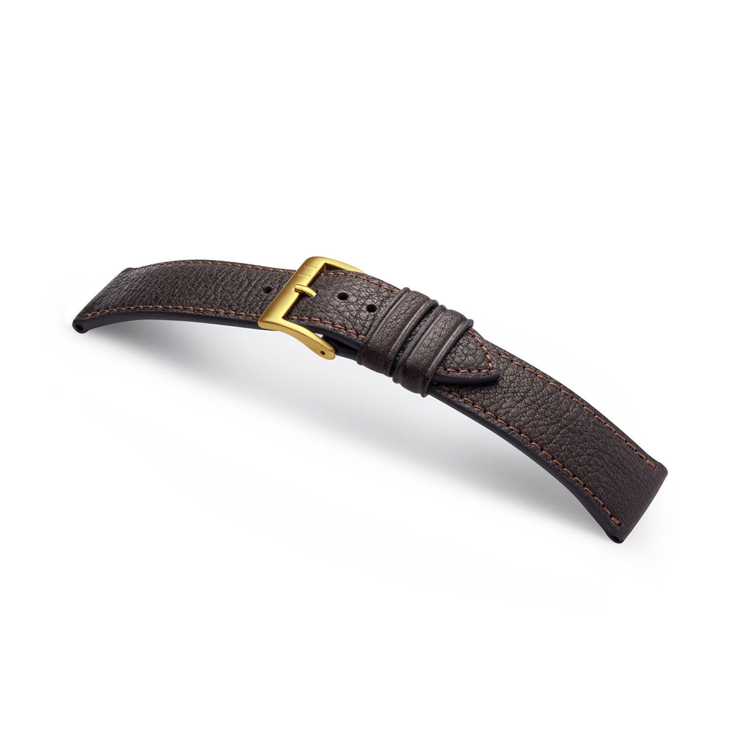 Uhrenarmband Uhrenarmband EIMSBÜTTEL (zertifiziertes Bioleder), goldene Schließe