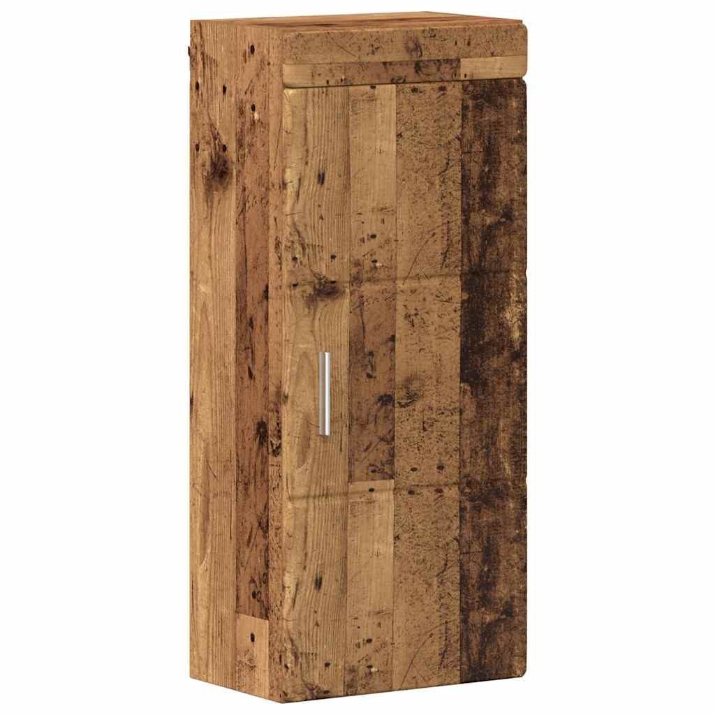Badezimmerspiegelschrank Badezimmer-Wandschrank mit Tür TULUM Altholz 37 x 24,5 x 86 cm