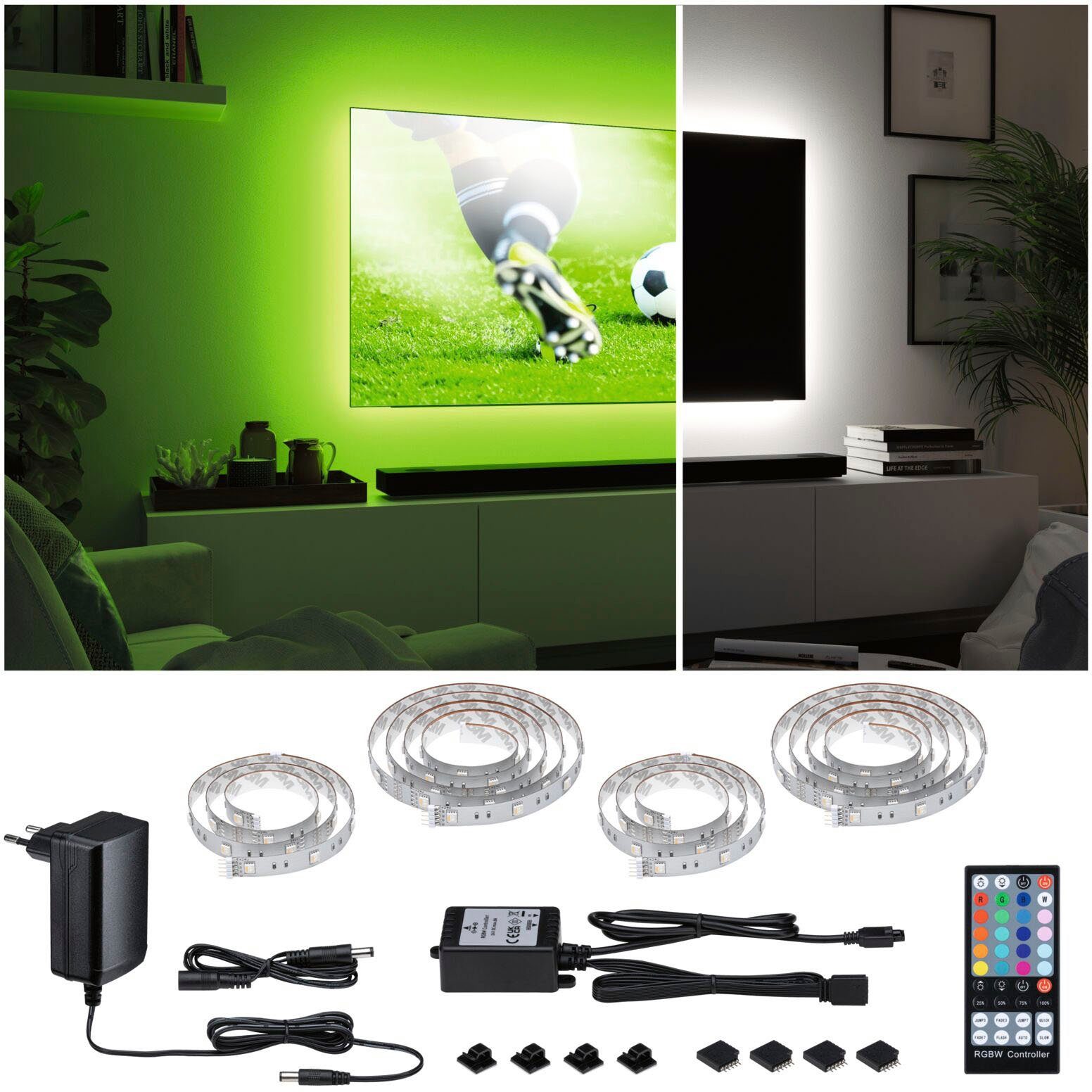 Basisset Zoll LED-Streifen 1-flammig, RGB Comfort Paulmann TV Basisset 250 3,6m 277lm/m, Dynamic 20,5W 55 MaxLED