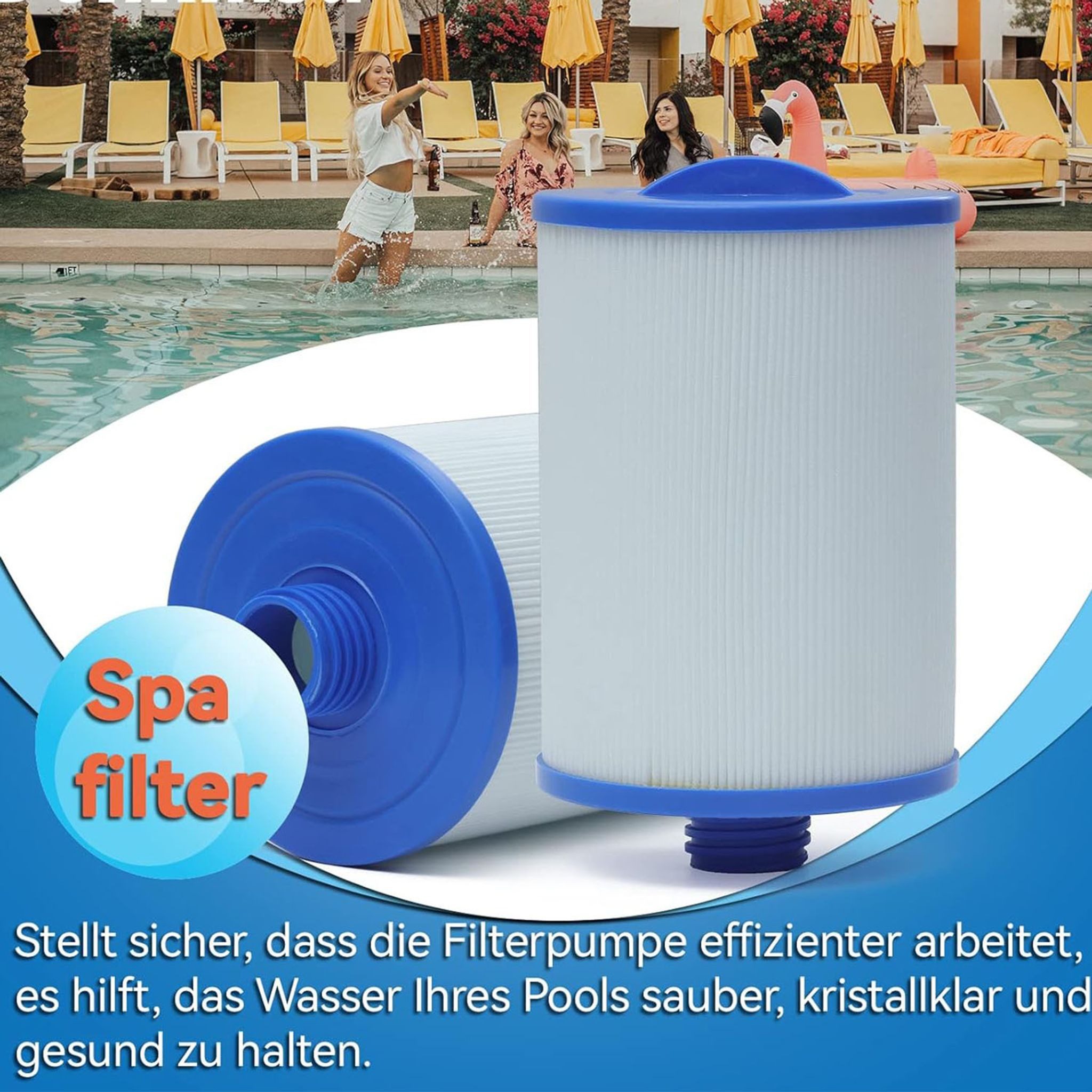 FELIXLEO Wasserfilter Spa Filterkartusche 2er für Unicel 6CH940 Spa Filter