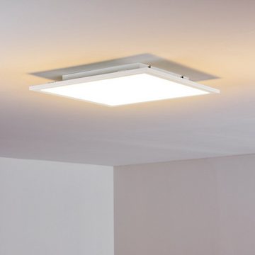 hofstein Panel »Vacil« modernes LED Panel aus Aluminiumin Weiß, 3000 Kelvin, 30 Watt, 2400 Lumen, eckiges Deckenpanel in flachem Design