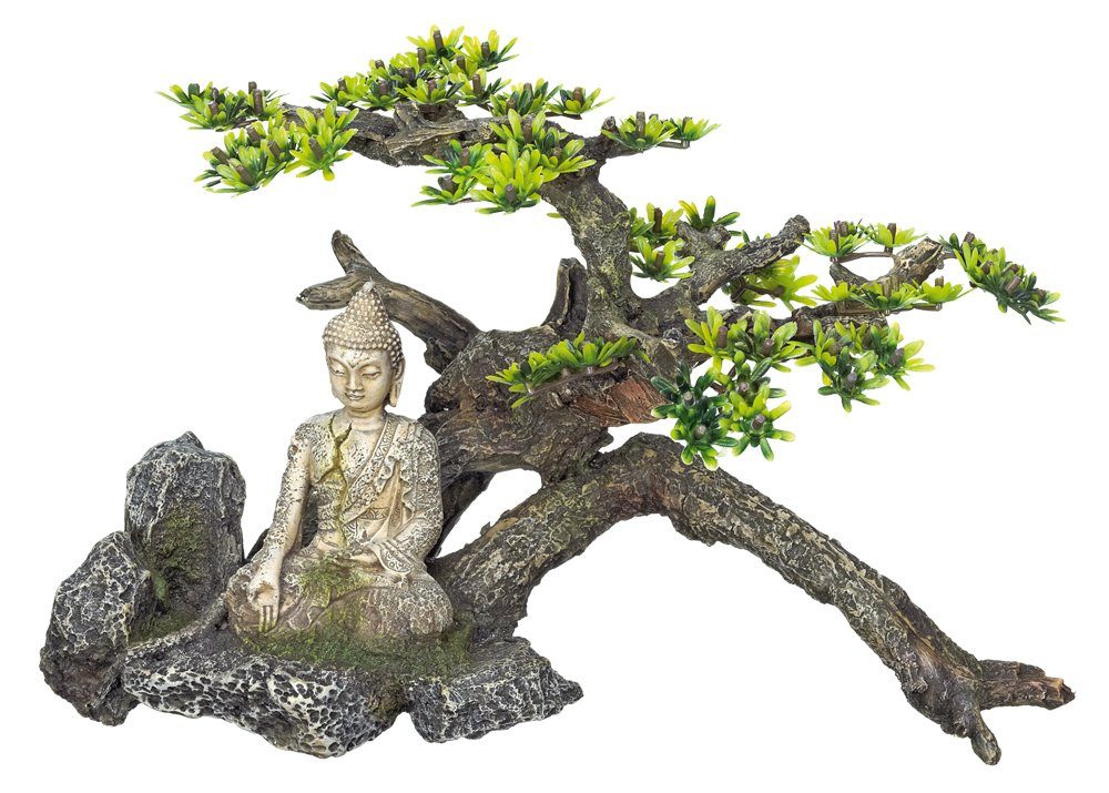 Aquariendeko Aqua Ornaments "Buddha" mit Pflanzen L32,5 x B16,5 x H21,0 cm