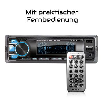 XOMAX XM-R265 Autoradio mit Bluetooth, 2. USB mit Ladefunktion SD AUX 1 DIN Autoradio