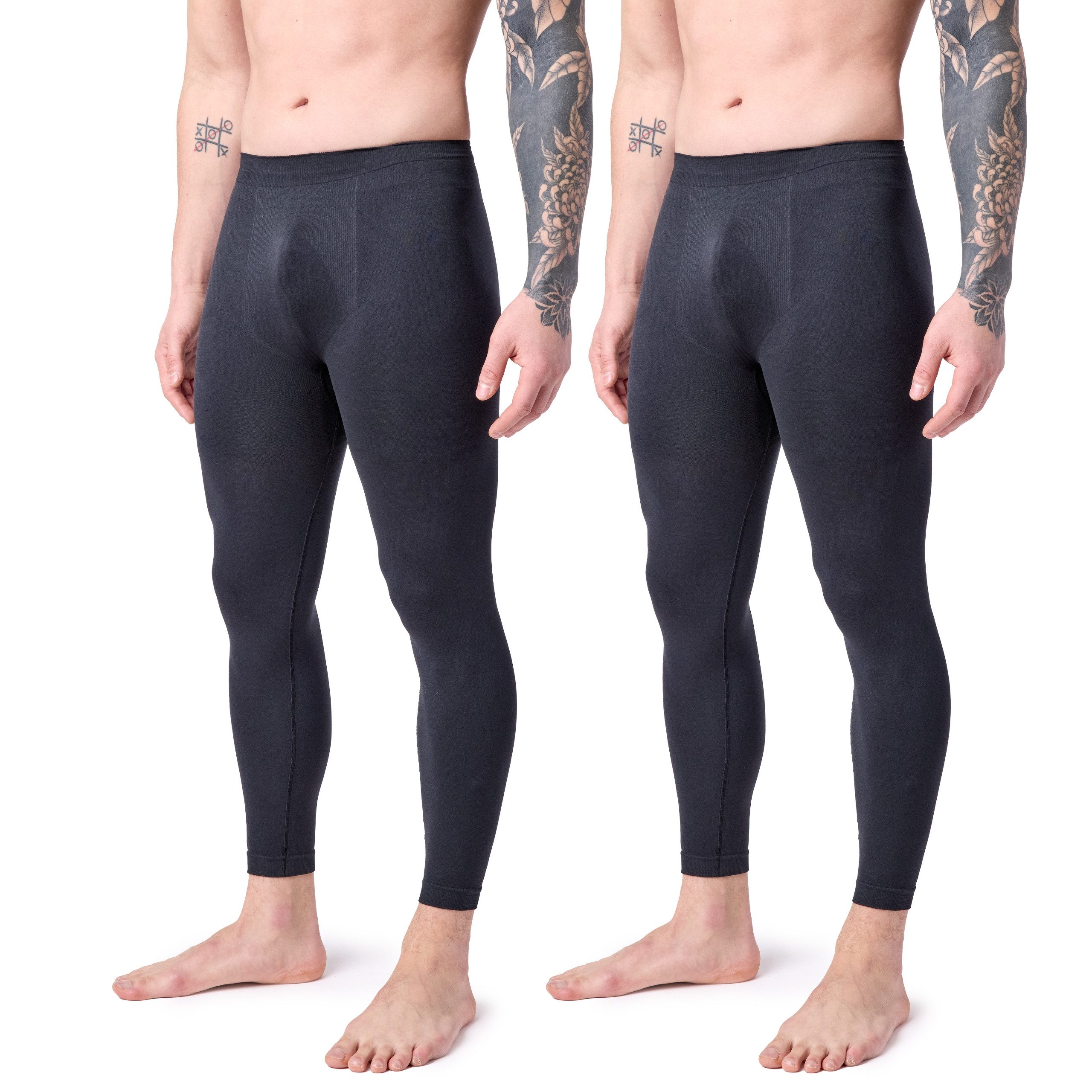 Funktionsunterhose 2er Pack Lange Unterhosen Herren für Winter Sport Ski Outdoor LA40-260