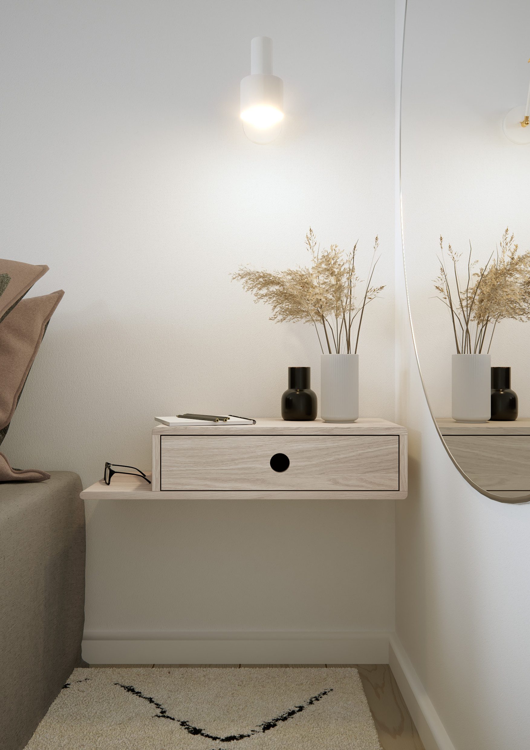 Woodek Design Nachttisch HOPE, moderne und stilvolle Nachtkommode mit seitl günstig online kaufen