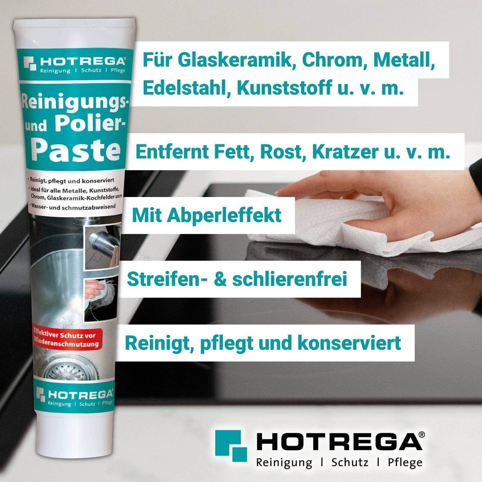 Polierpaste Microfasertuch und HOTREGA® Pflegeset ml inkl. Reinigungs- 125