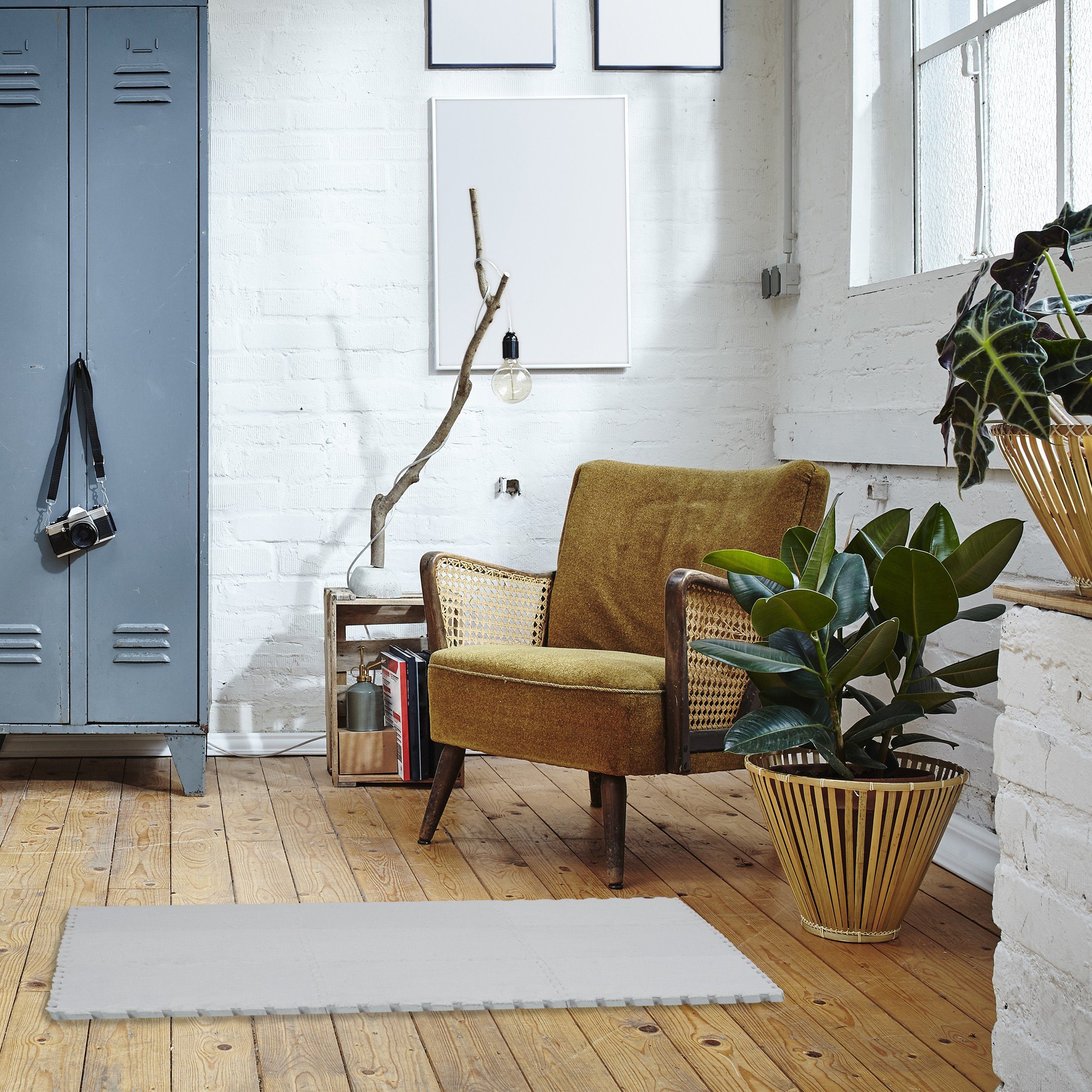 relaxdays Bodenschutzmatte Flauschiger Puzzleteppich im 9er günstig online kaufen