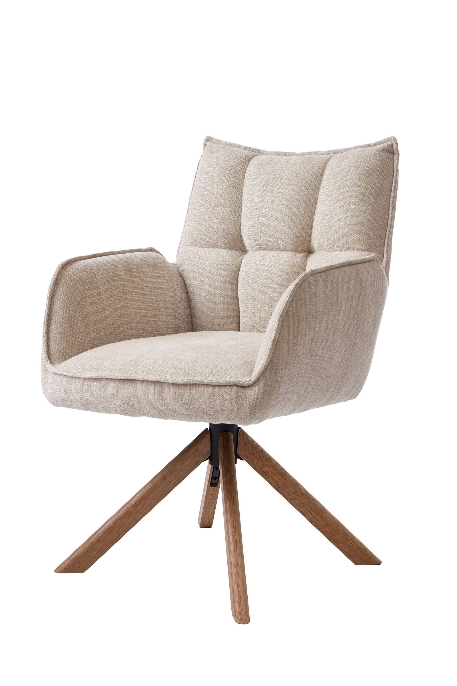 freiraum Armlehnstuhl Marilla, (2er-Set) drehbar, Federkern, Chenille beige - 59x86x65 (BxHxT) – Bild 3 von 5